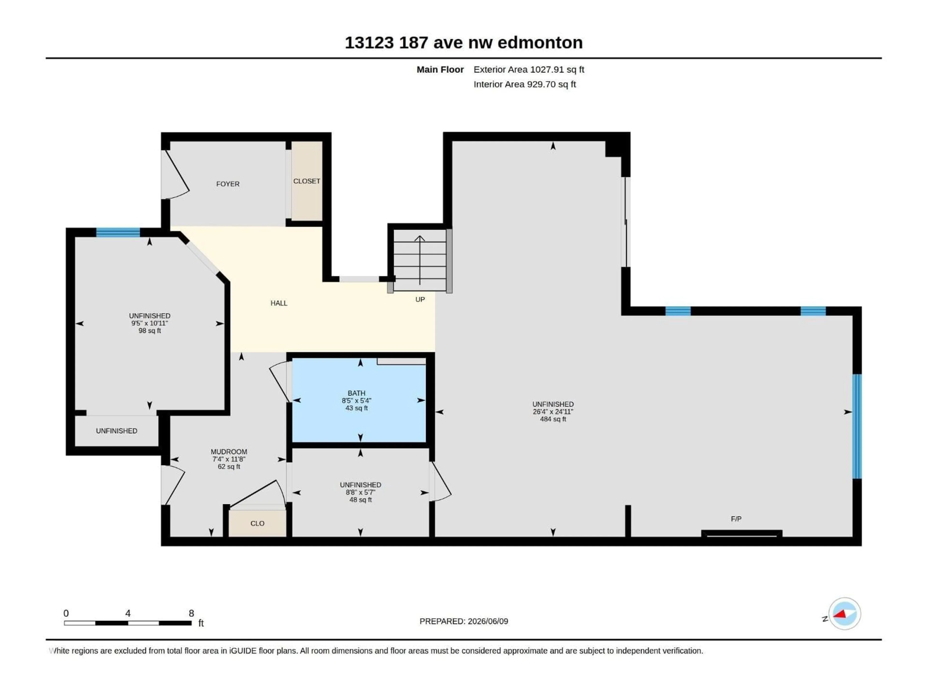 Floor plan for 13123 187 AV, Edmonton Alberta T6V0N3