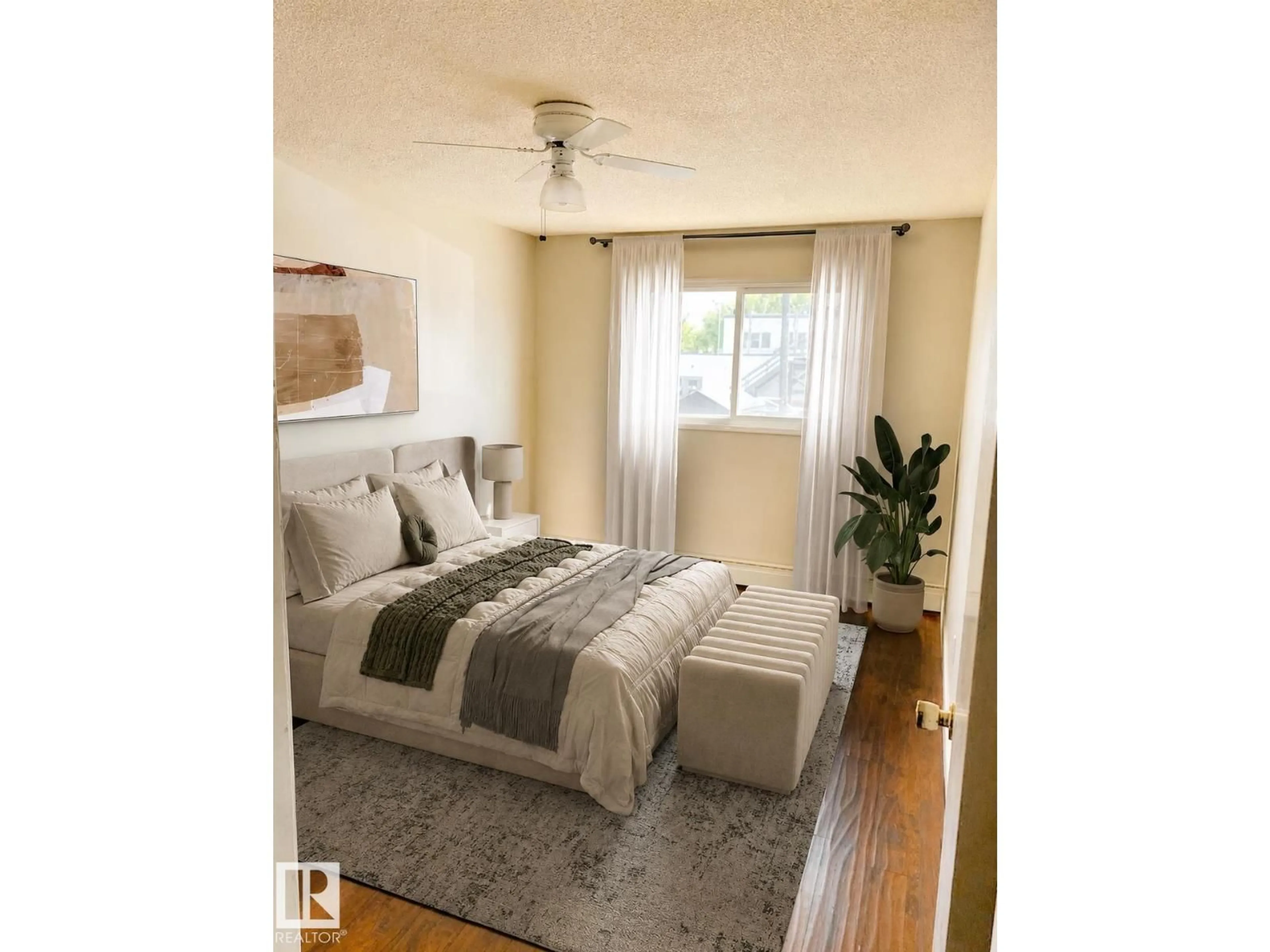 Bedroom with bed, unknown for #201 - 10149 83 AV, Edmonton Alberta T6E2C5
