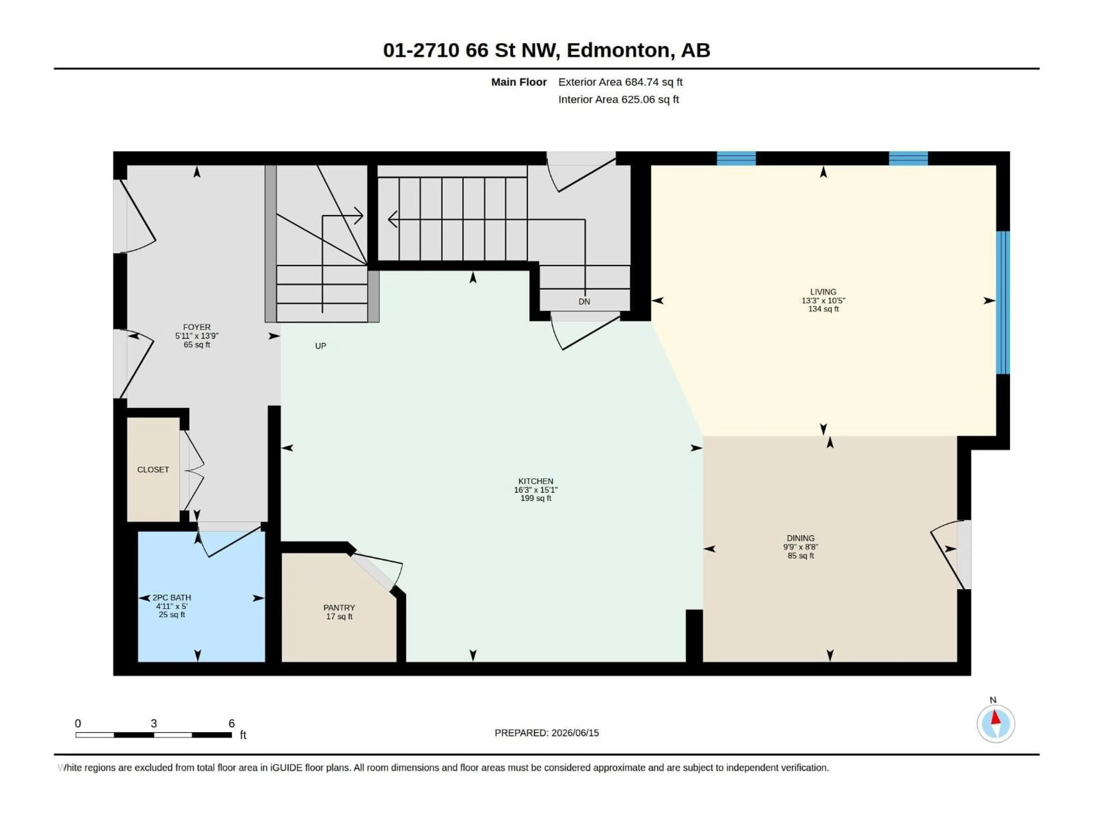 Floor plan for 2710 66 ST, Edmonton Alberta T6X3H4