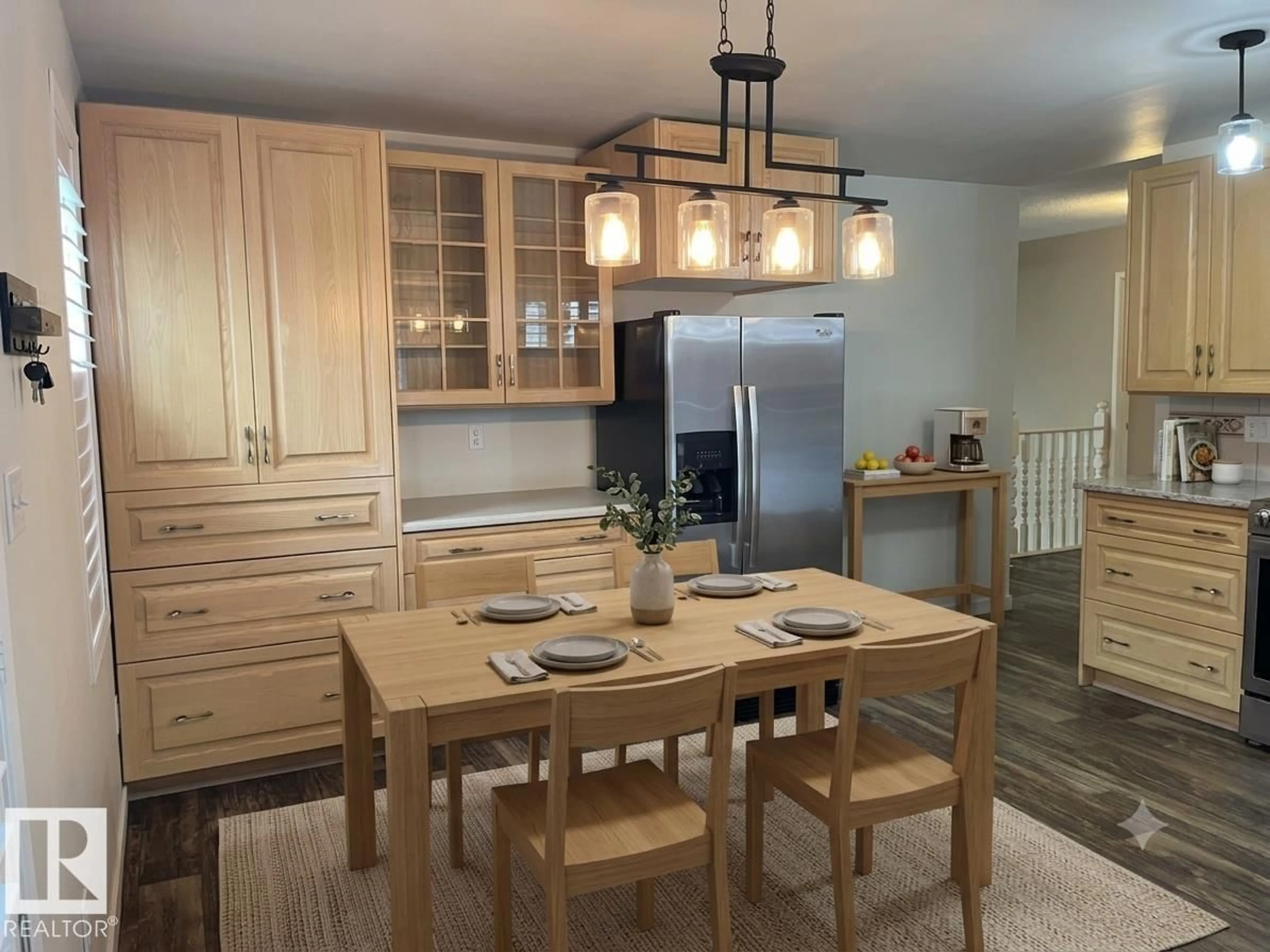 Open concept kitchen, wood/laminate floor for 4712 49 AV, Cold Lake Alberta T9M1Y3
