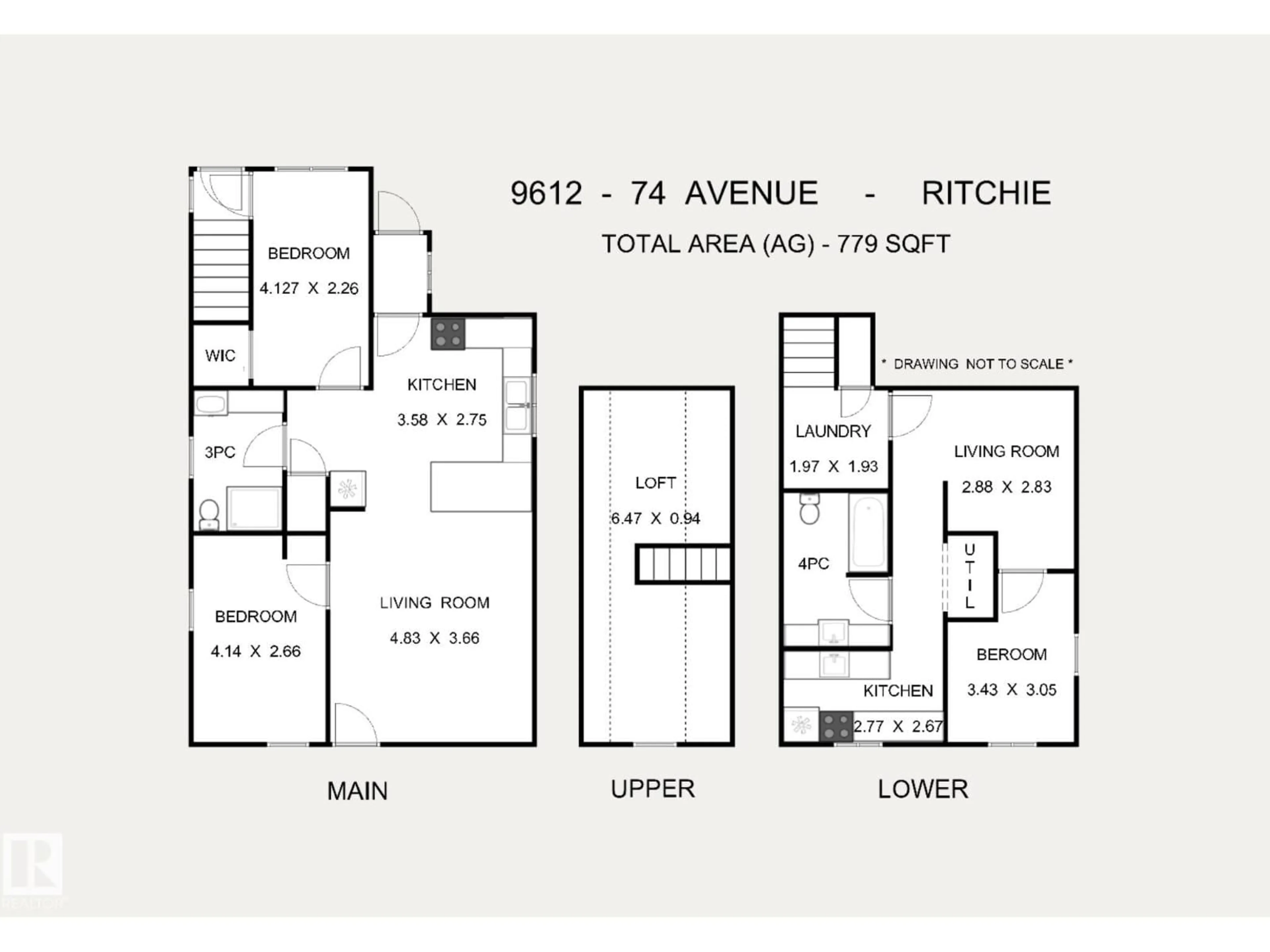 Floor plan for 9612 74 AV, Edmonton Alberta T6E1E6
