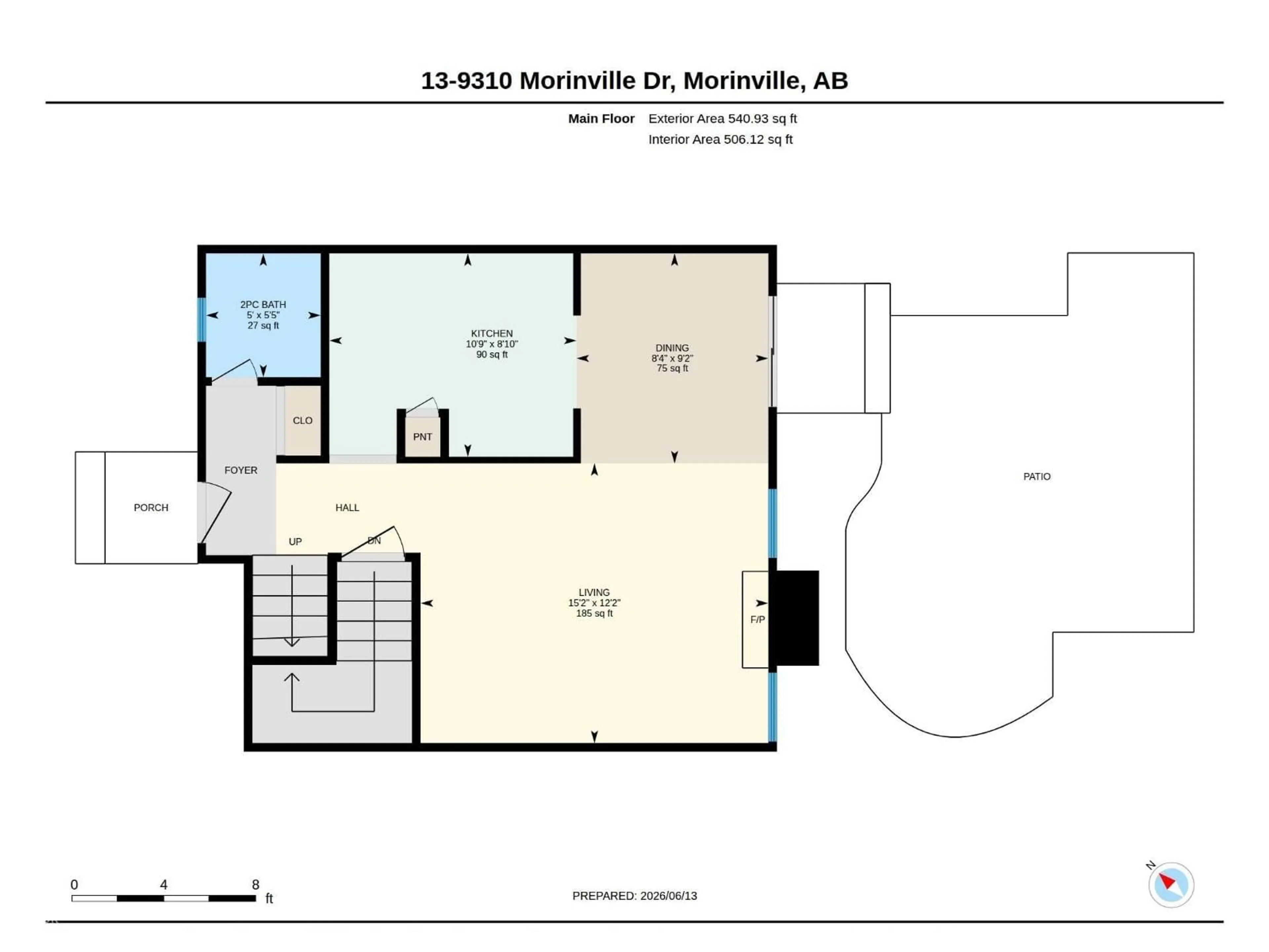 Floor plan for #13 - 9310 MORINVILLE DR, Morinville Alberta T8R1J8