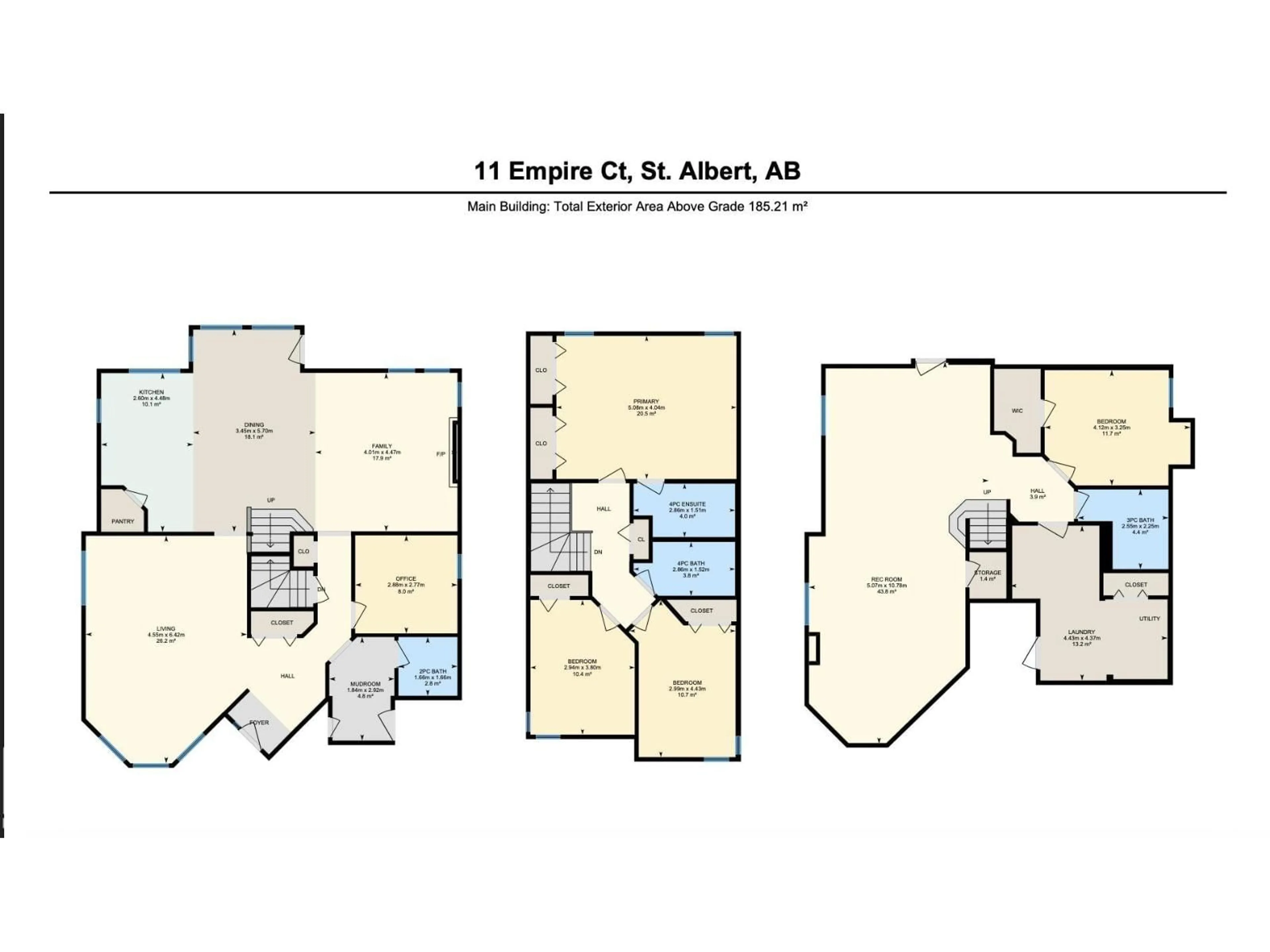 Floor plan for 11 EMPIRE, St. Albert Alberta T8N5X5