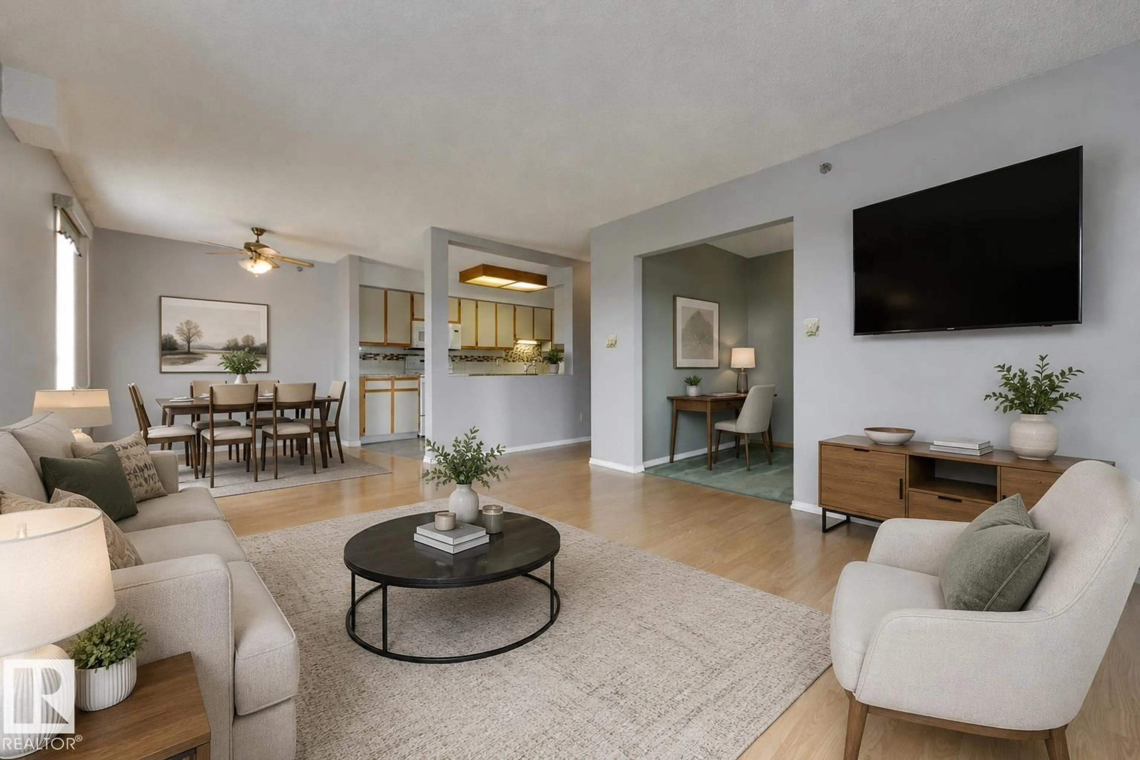 Living room with furniture, unknown for #203 - 4812 51 AV, Stony Plain Alberta T7Z1P7