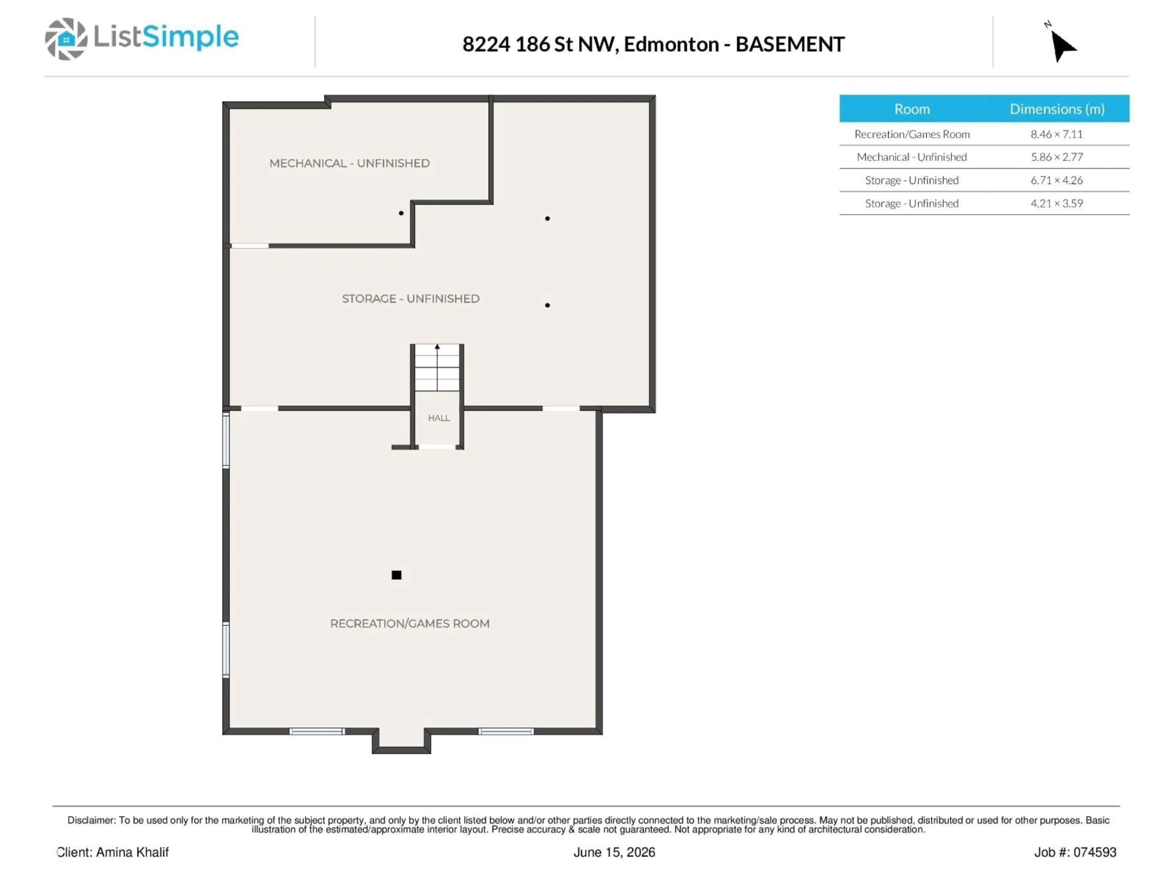 Floor plan for 8224 186 ST, Edmonton Alberta T5T1H4