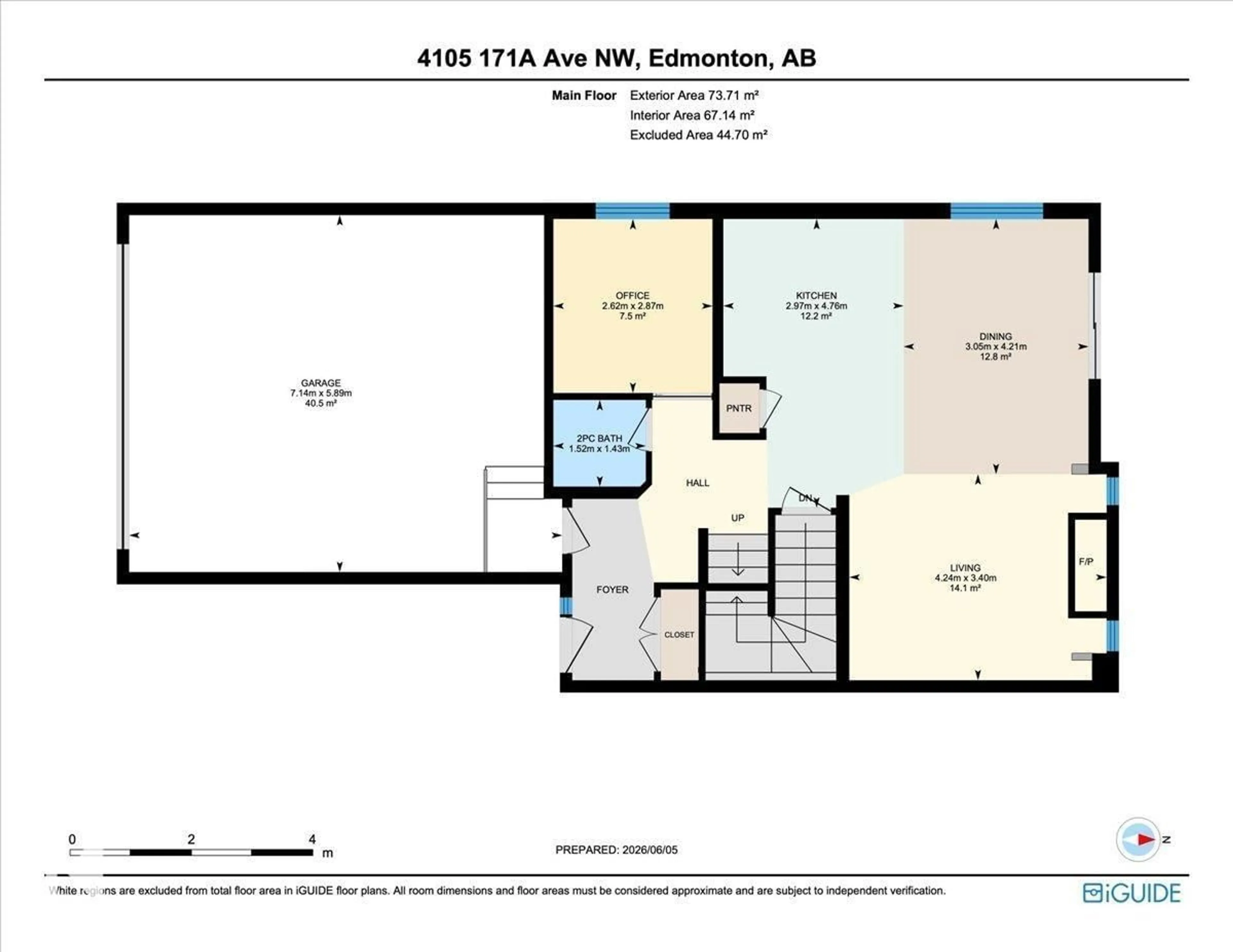 Floor plan for 4105 171A AV, Edmonton Alberta T5Y0Z4