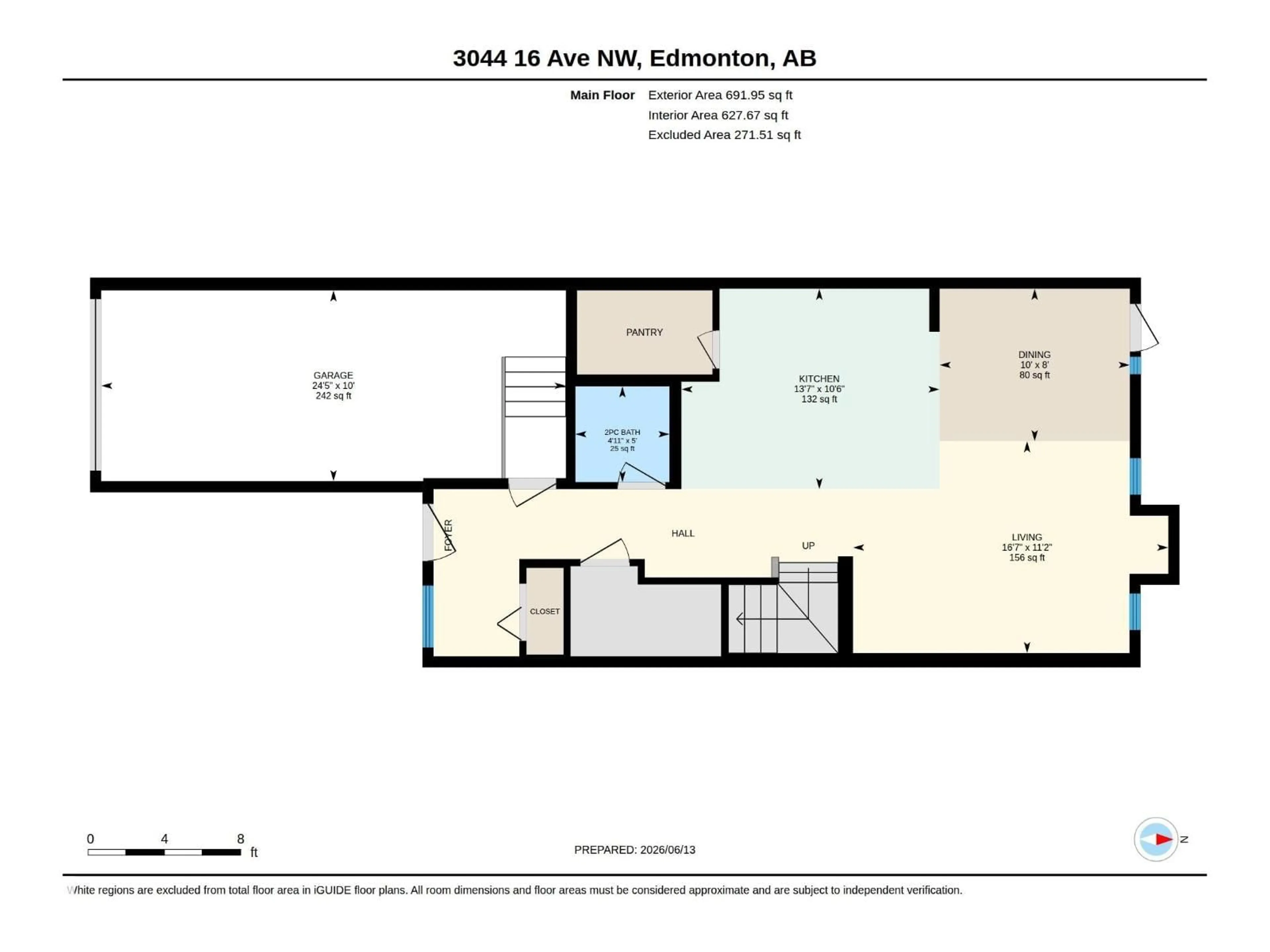 Floor plan for 3044 16 AV, Edmonton Alberta T6T0T9