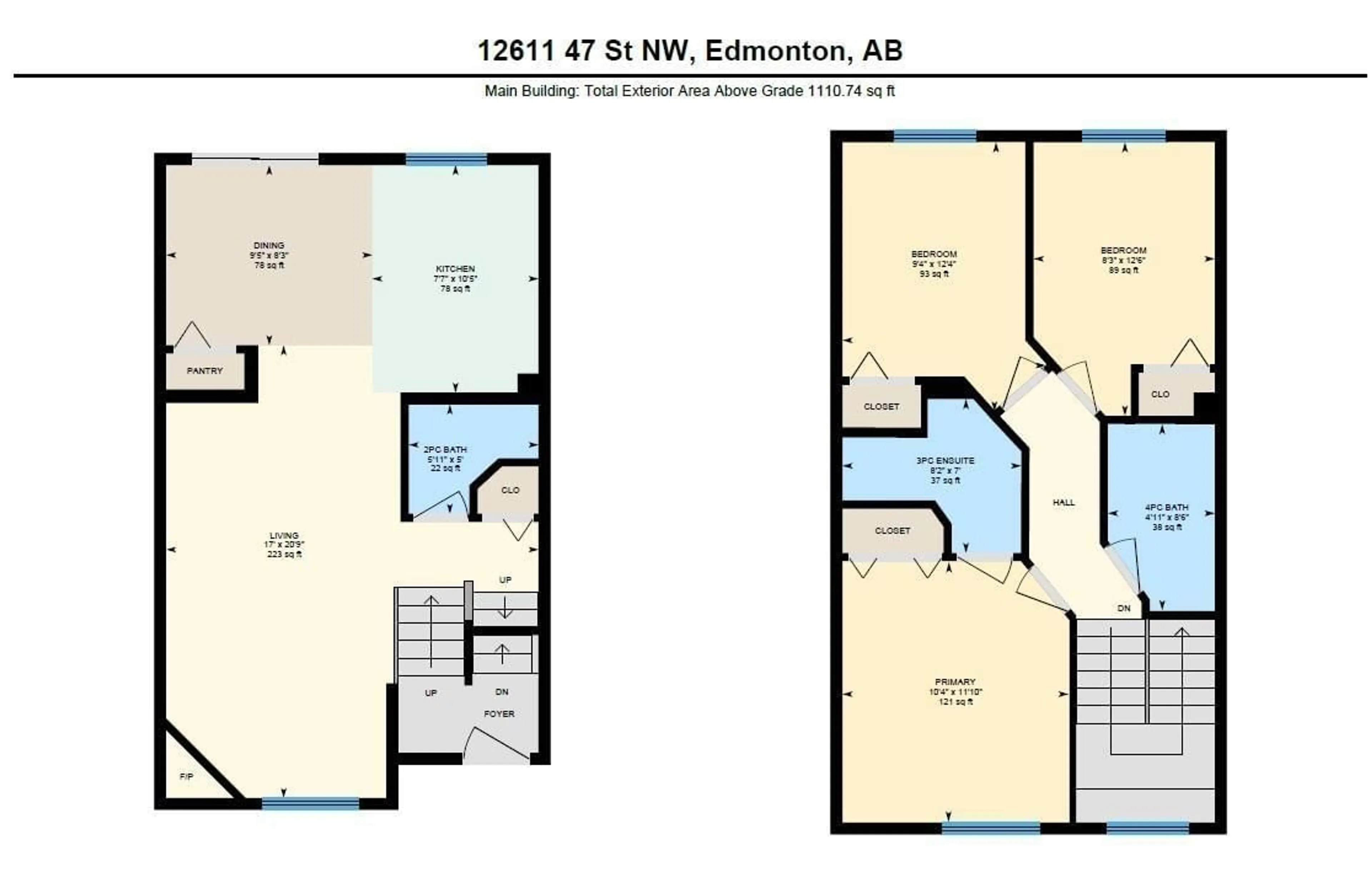 Floor plan for 12611 47 ST, Edmonton Alberta T5A5B1