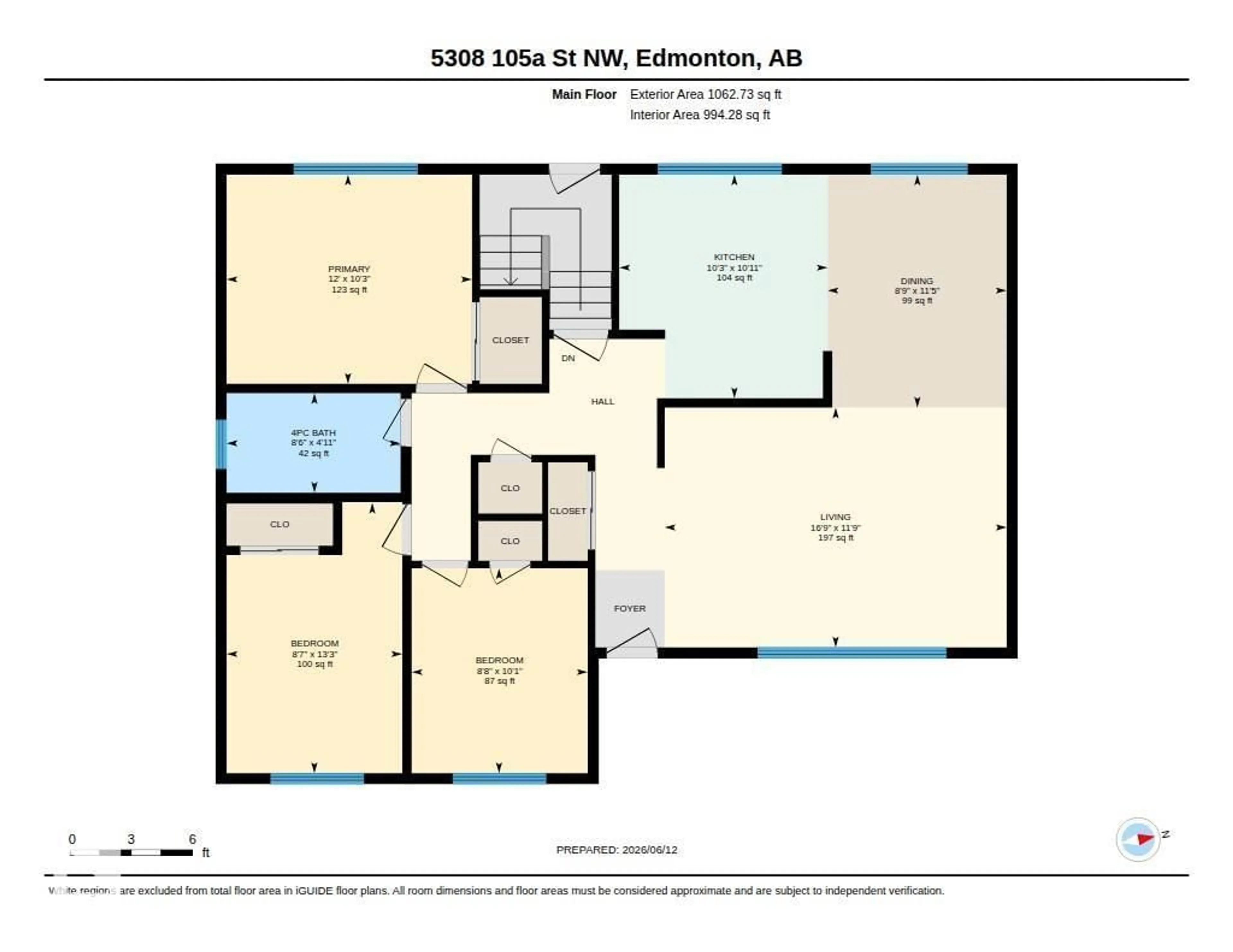 Floor plan for NW - 5308 105A ST, Edmonton Alberta T6H2P4