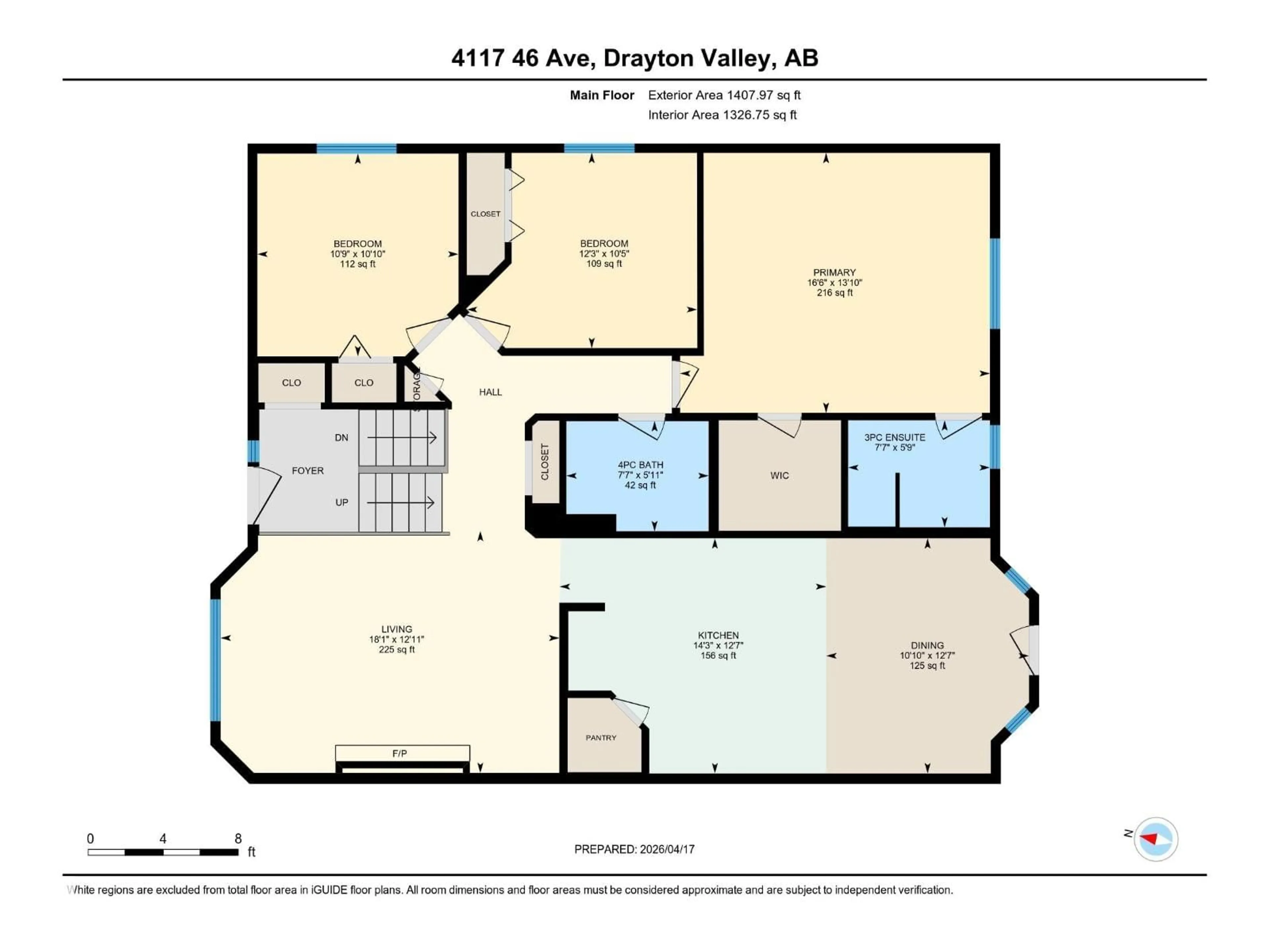 Floor plan for 4117 46 AV, Drayton Valley Alberta T7A1E8