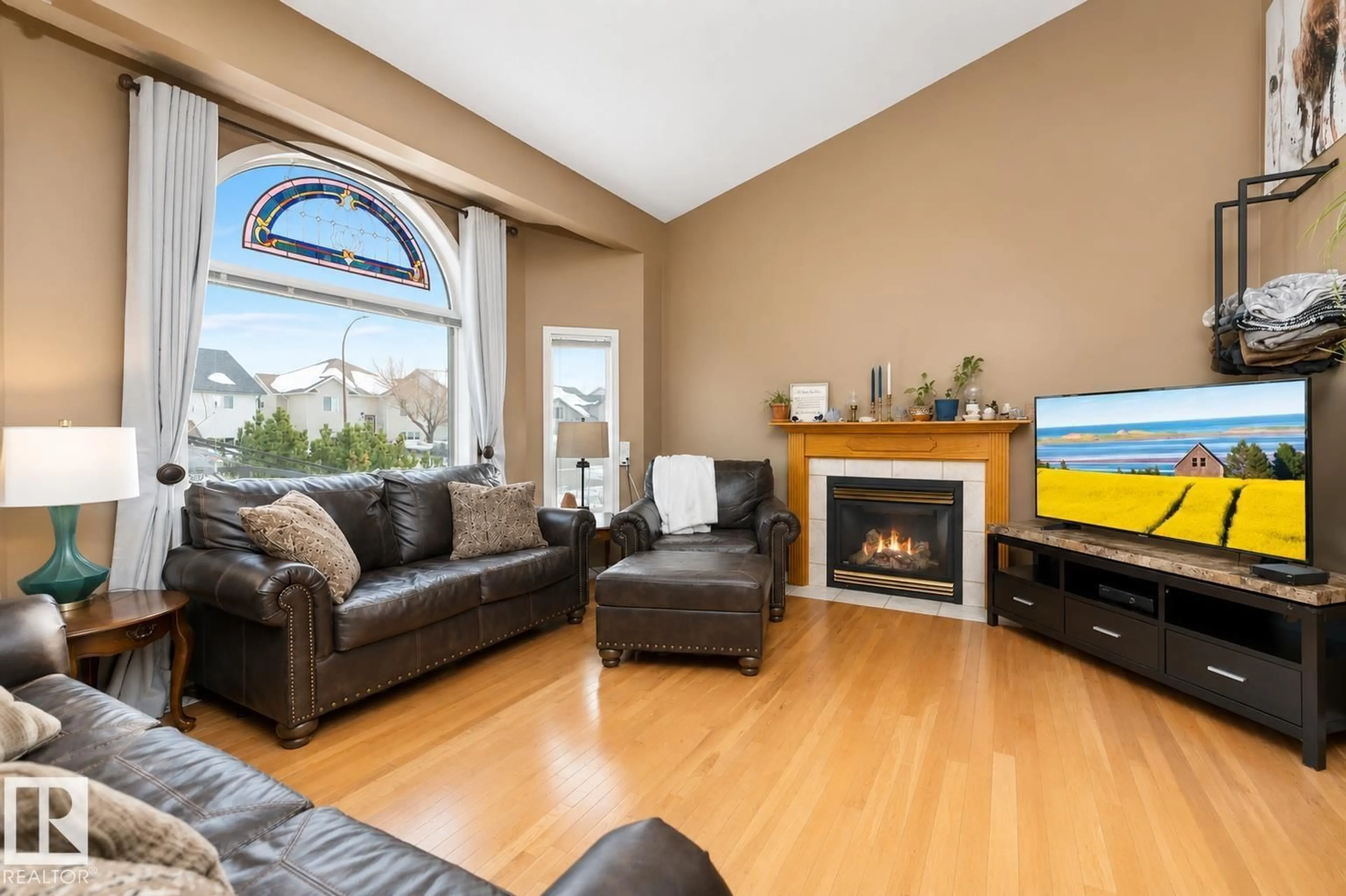 Living room with furniture, wood/laminate floor for 4804 45 ST, Cold Lake Alberta T9M1N7