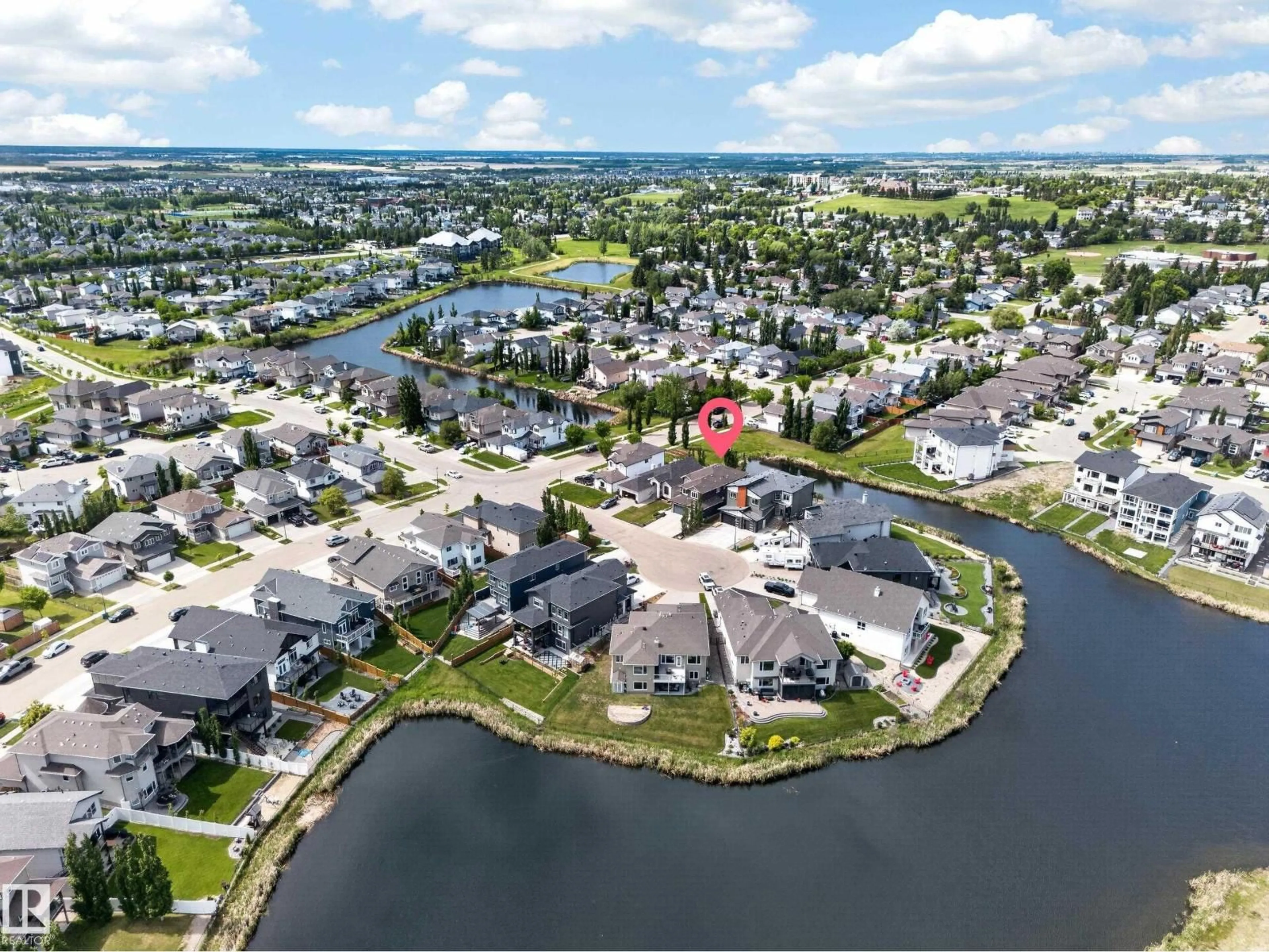 A pic from outside/outdoor area/front of a property/back of a property/a pic from drone, water/lake/river/ocean view for 92 LAKELAND CR, Beaumont Alberta T5X0B5