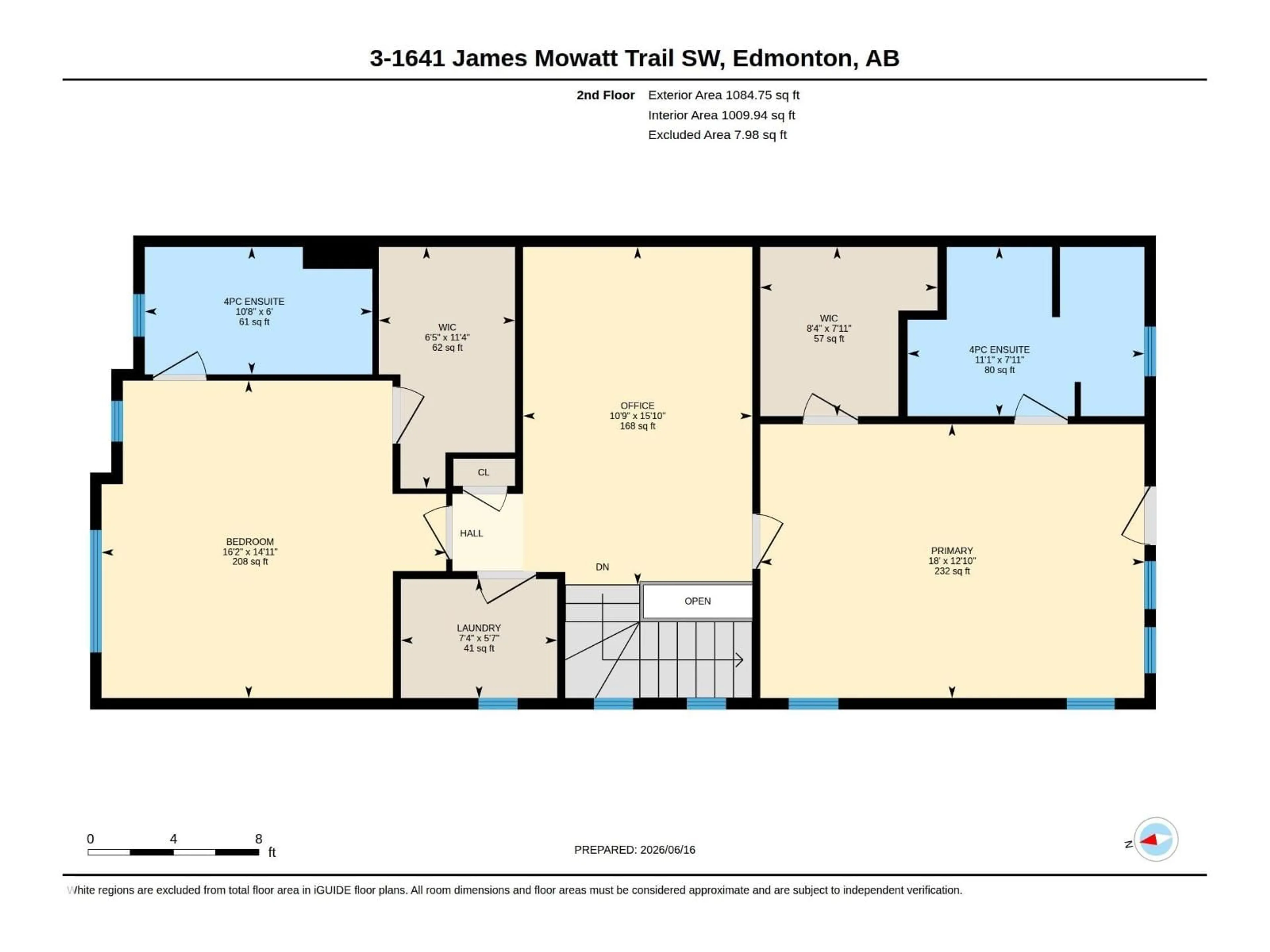 Floor plan for #3 - 1641 JAMES MOWATT TR, Edmonton Alberta T6W0J7