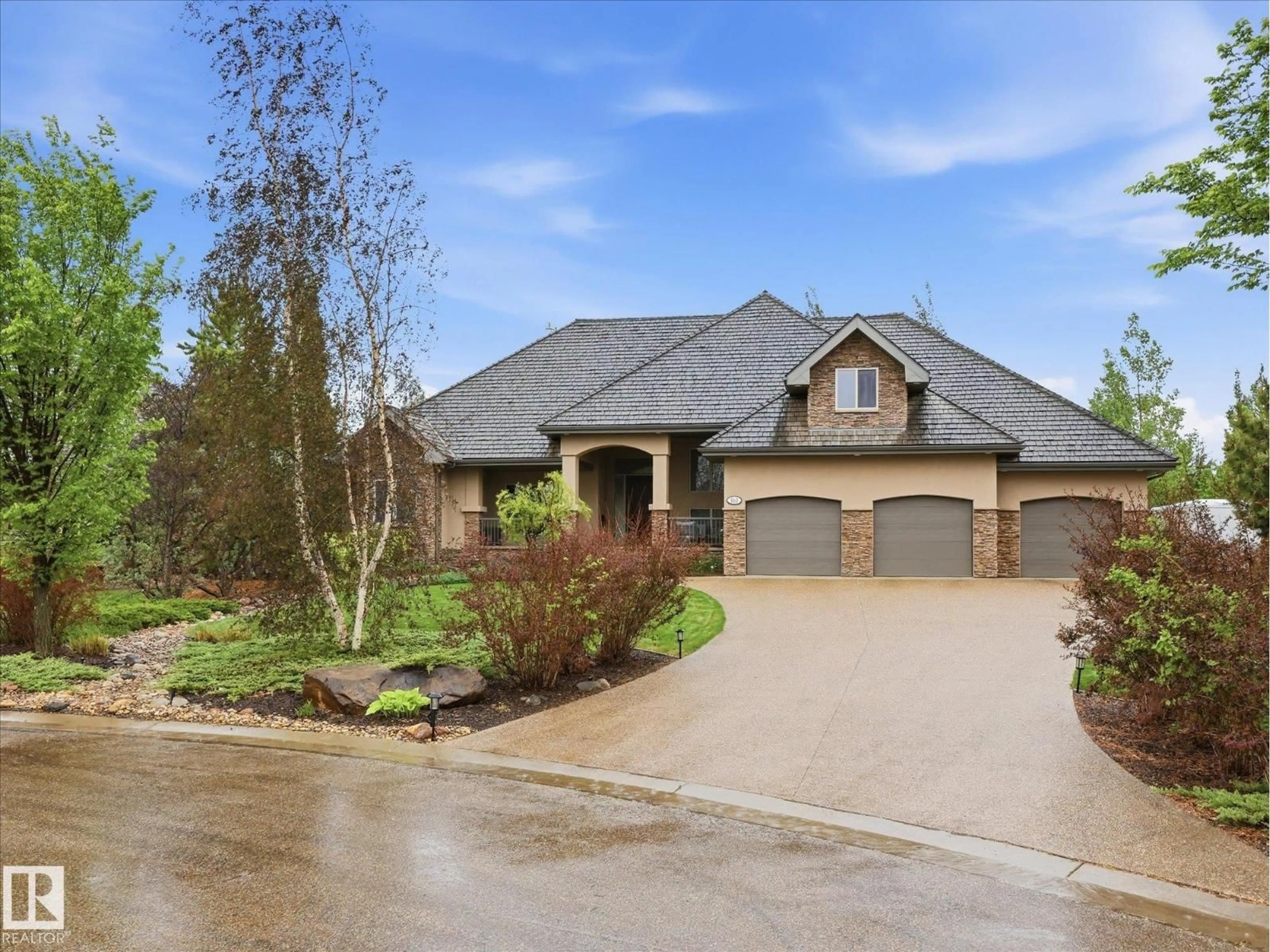 Home with brick exterior material, street for 161 25015 TWP ROAD 544A, Rural Sturgeon County Alberta T8T0B9