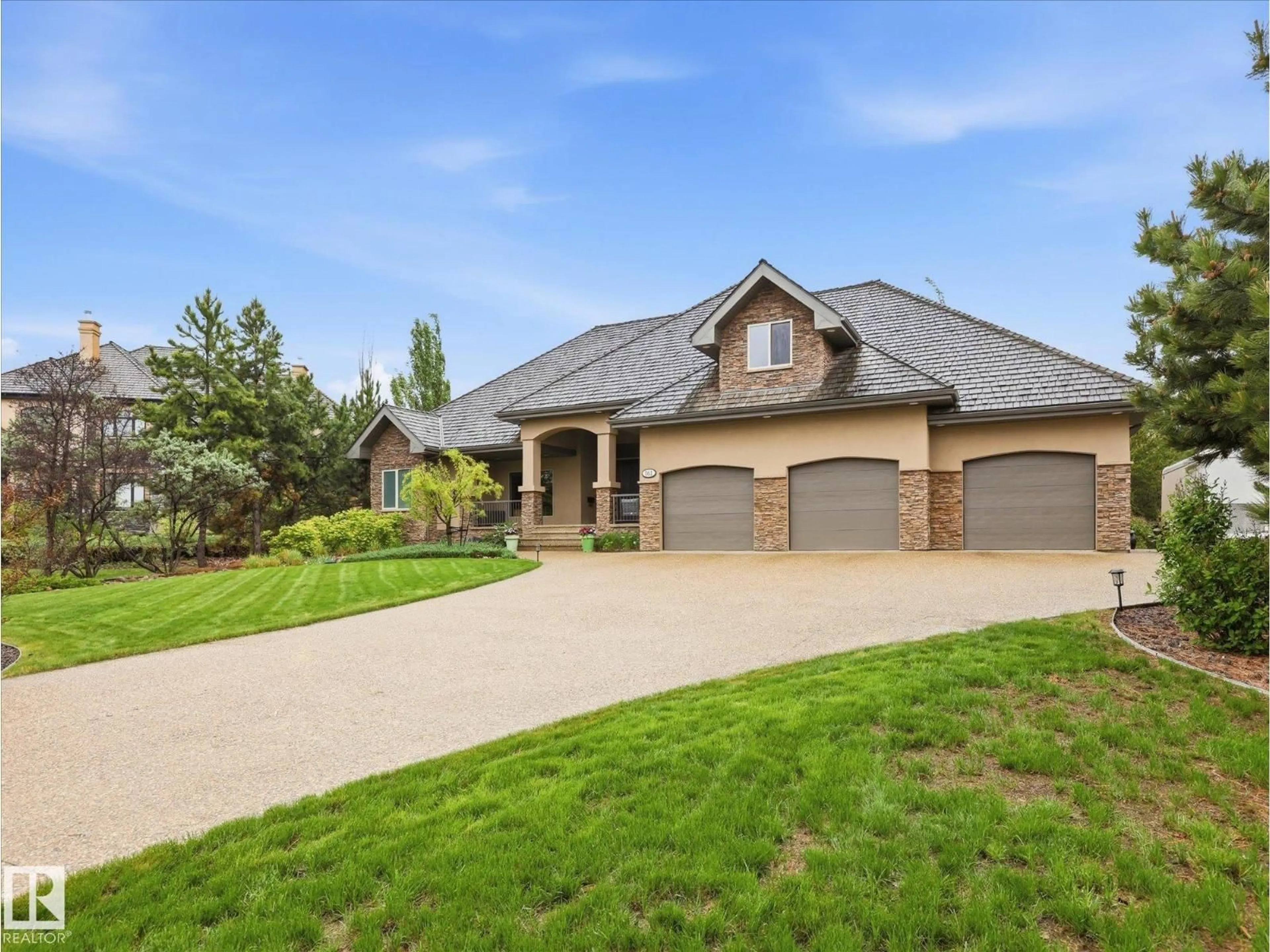 Home with brick exterior material, street for 161 25015 TWP ROAD 544A, Rural Sturgeon County Alberta T8T0B9