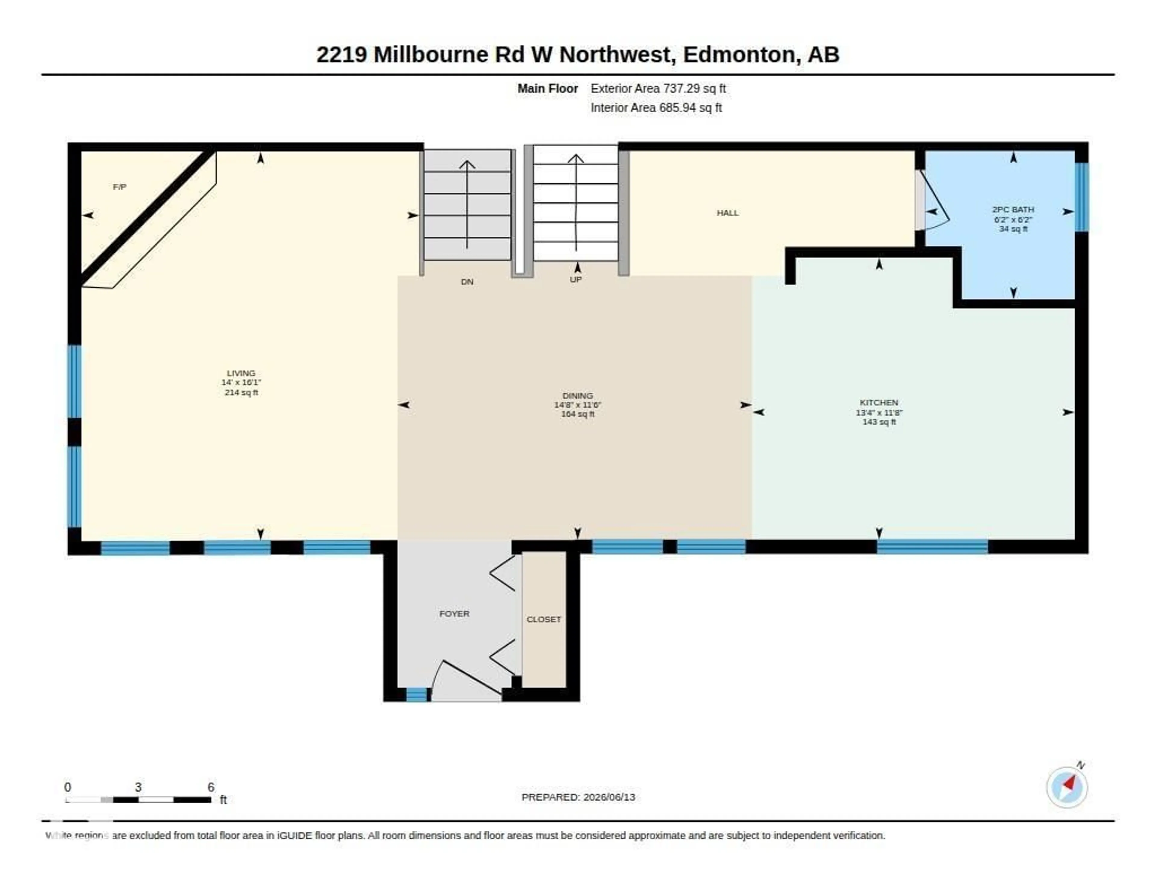 Floor plan for 2219 MILLBOURNE RD W, Edmonton Alberta T6K0Y3