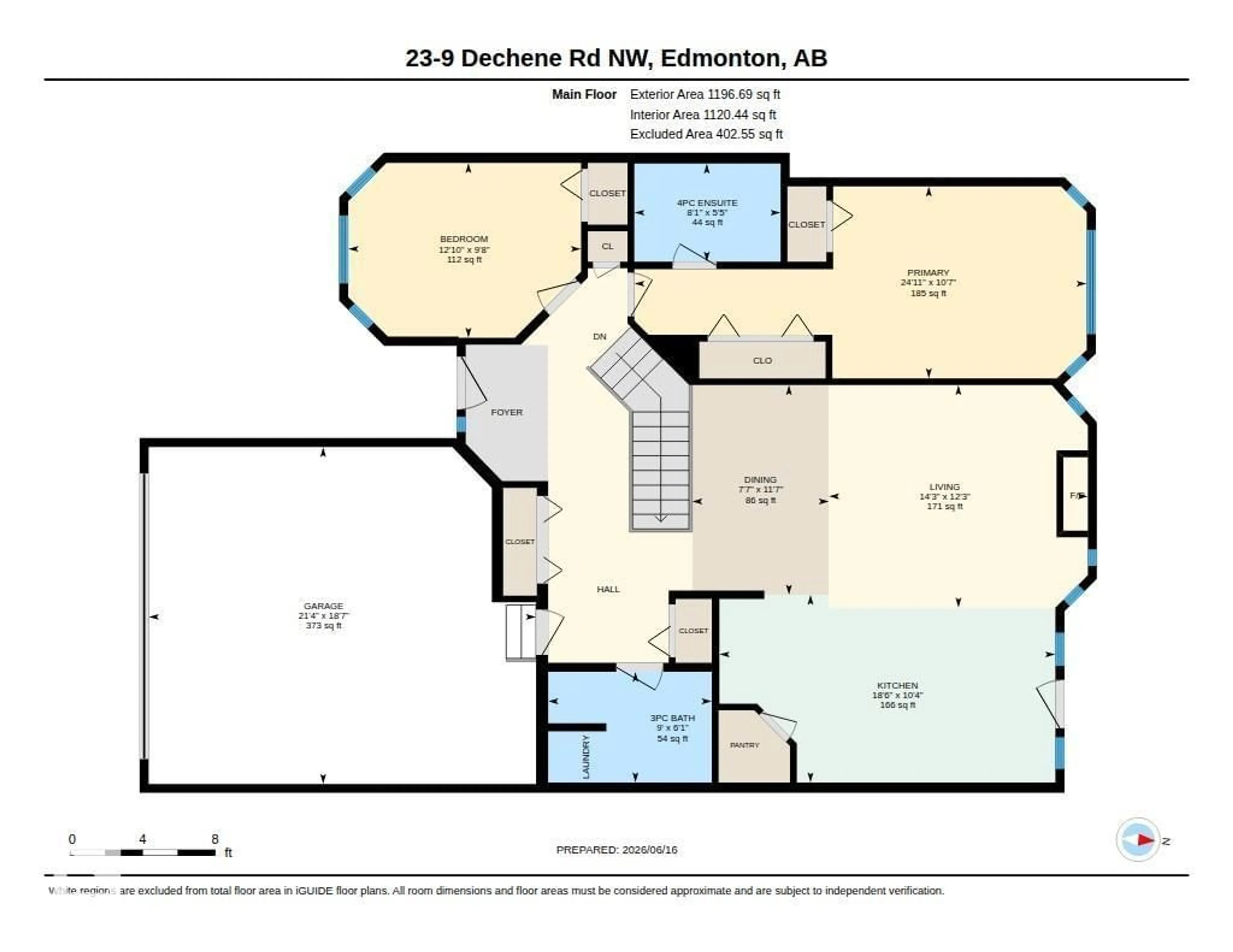 Floor plan for 9 - 23 DECHENE RD, Edmonton Alberta T6M2V1
