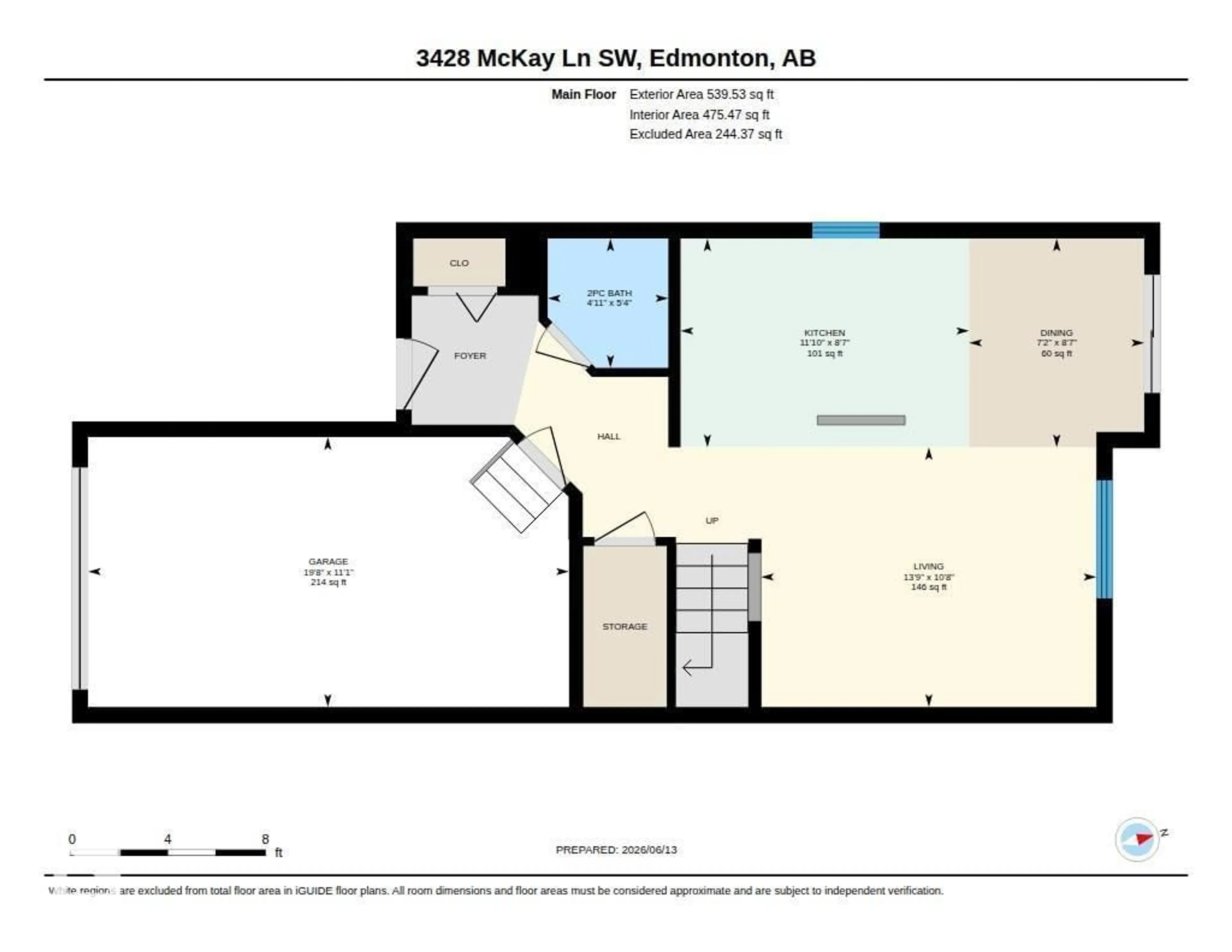 Floor plan for 3428 MCKAY LN, Edmonton Alberta T6W1L5