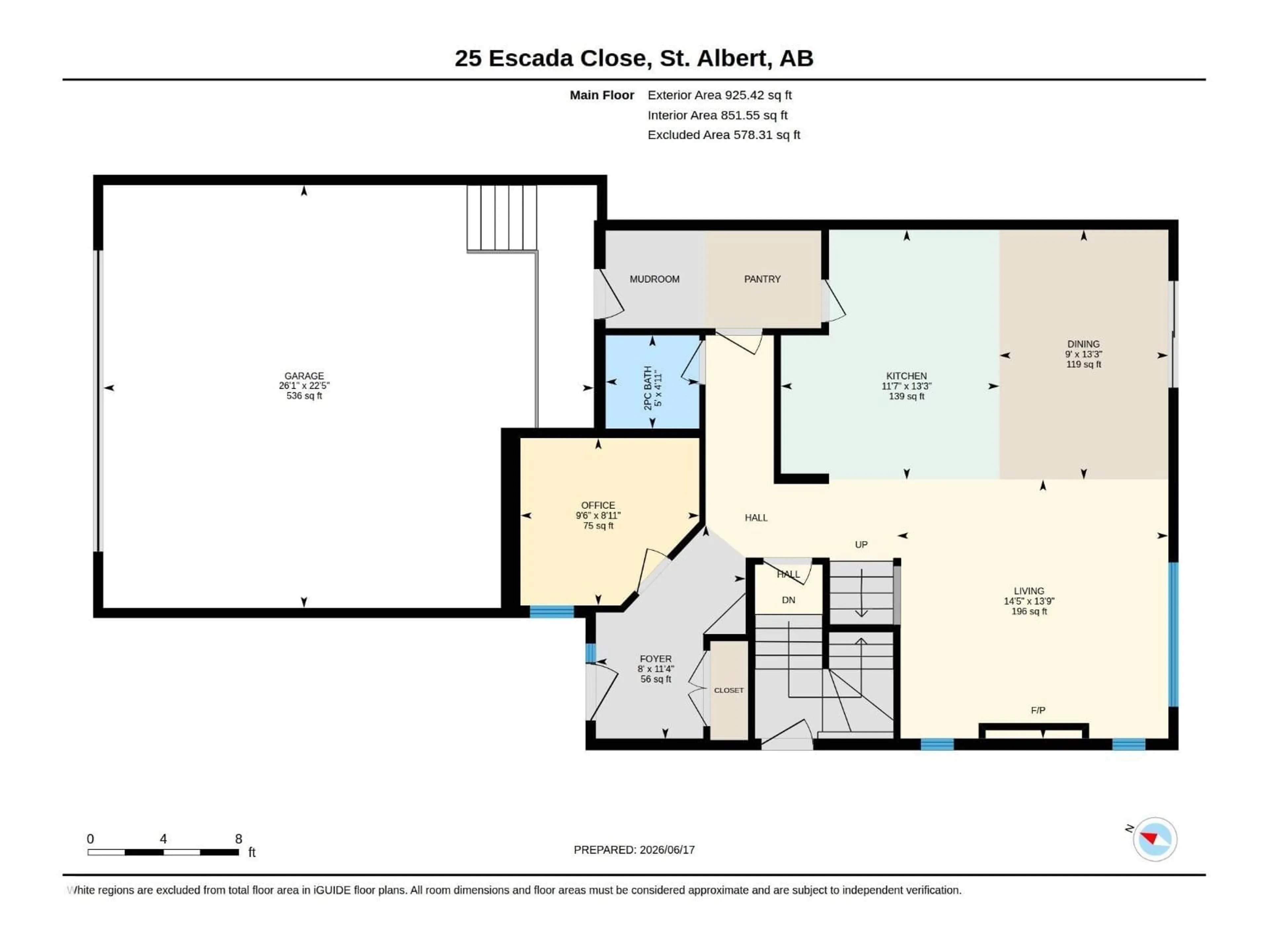 Floor plan for 25 ESCADA CL, St. Albert Alberta T8N6X5
