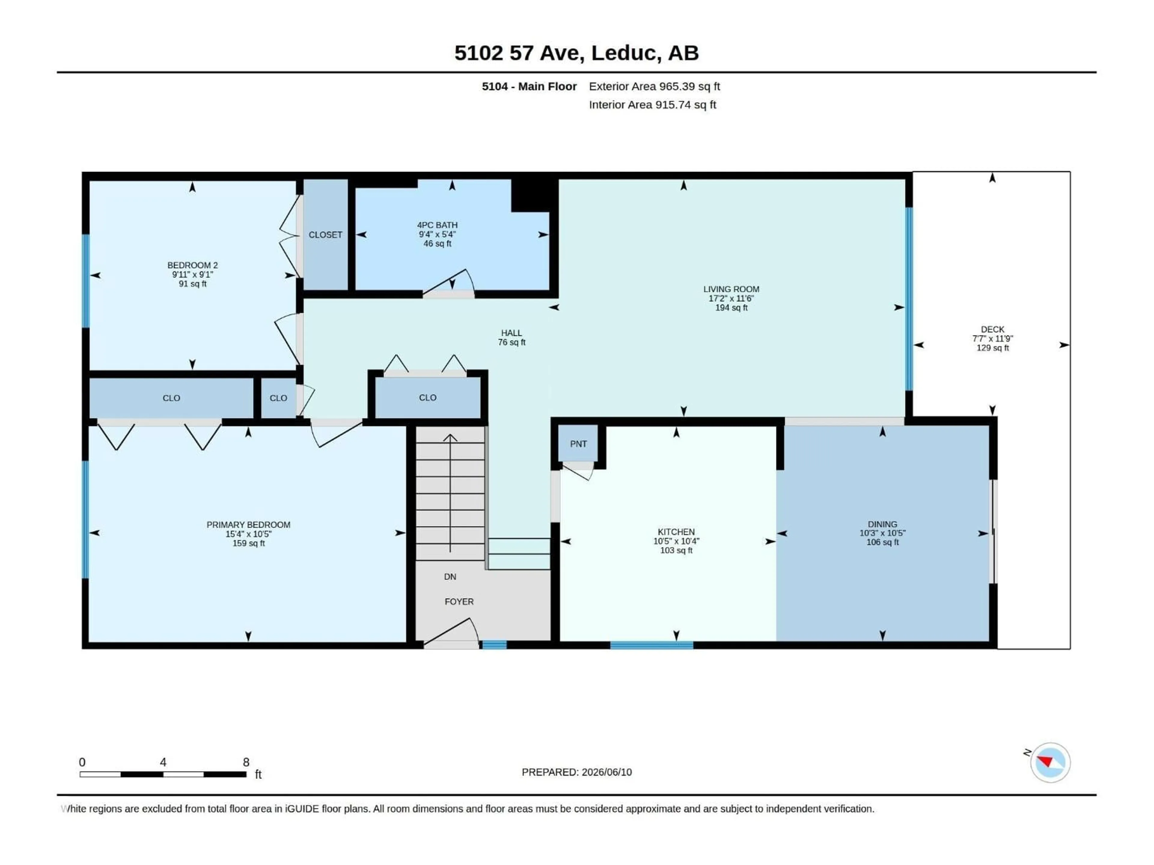 Floor plan for 5102/5104 57 AV, Leduc Alberta T9E5S3