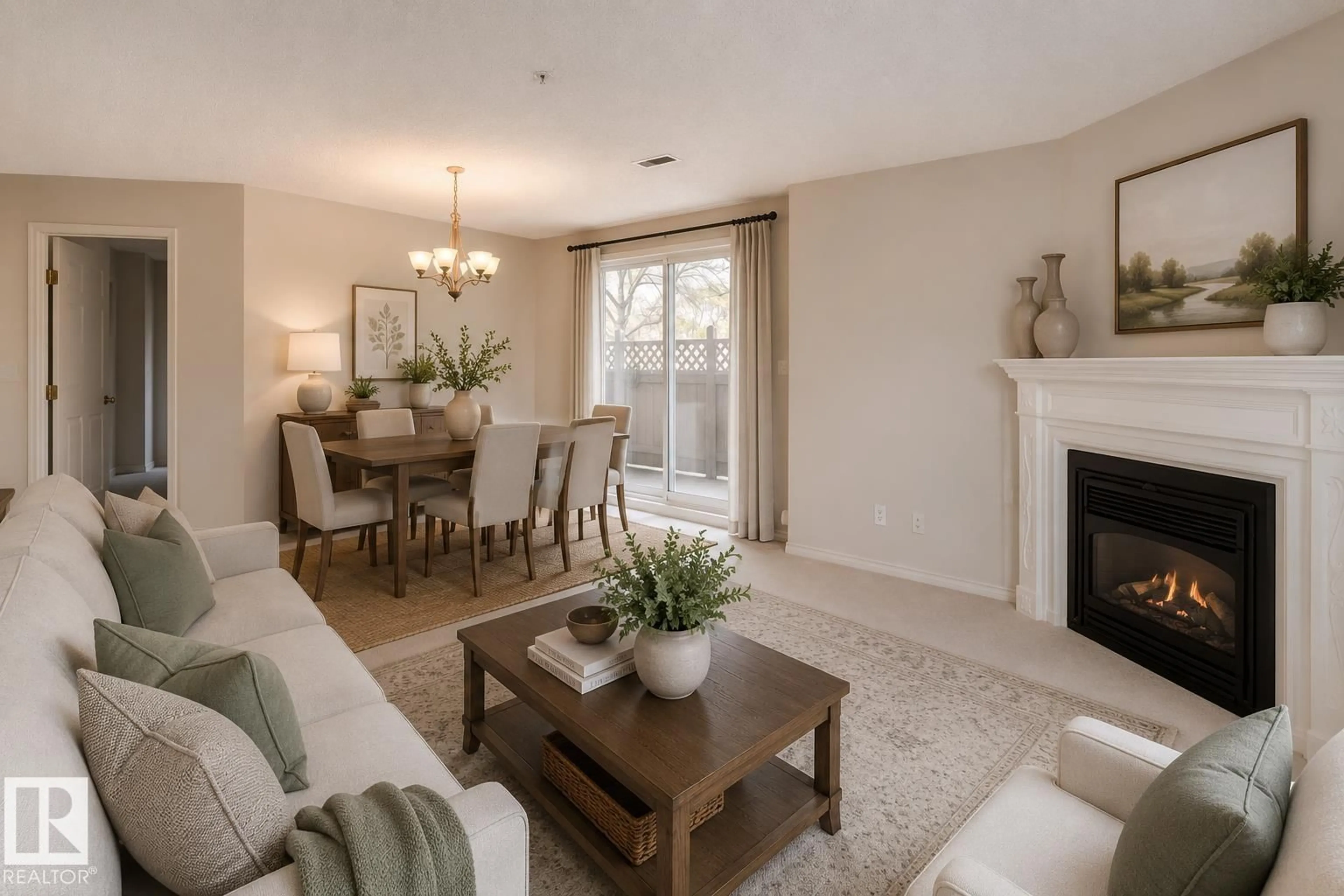 Living room with furniture, unknown for #102 - 10649 SASKATCHEWAN DR, Edmonton Alberta T6E6S8