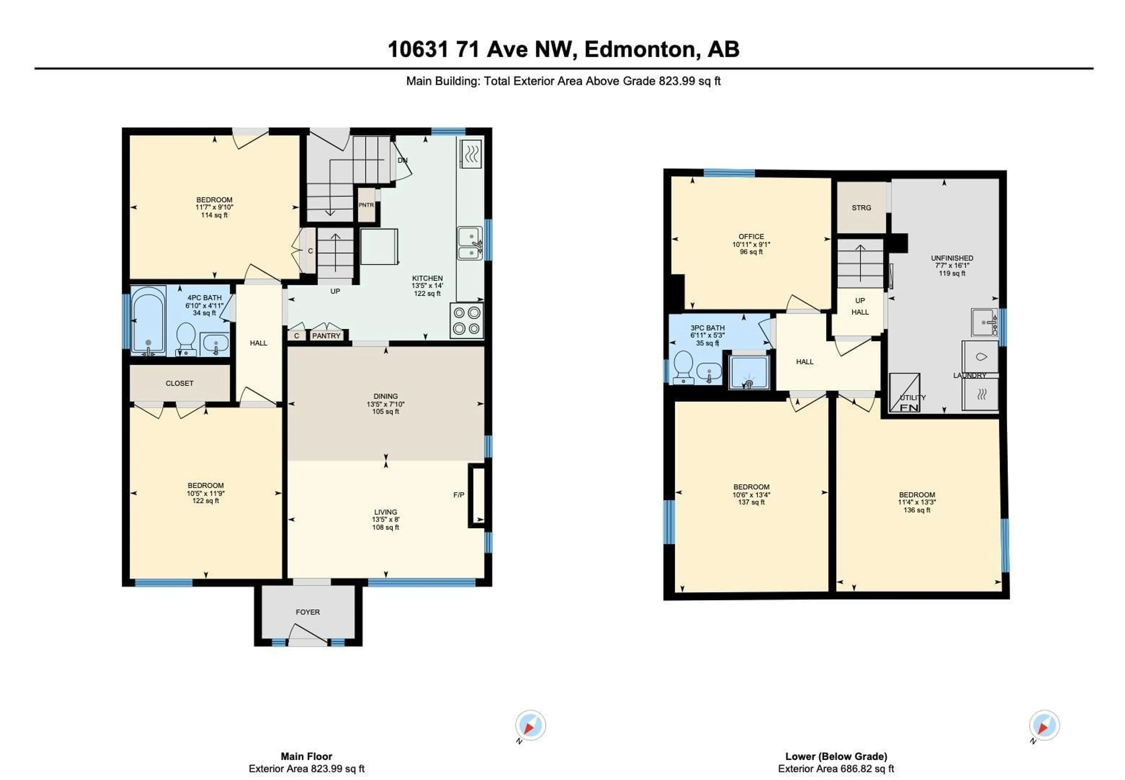 Floor plan for 10631 71 AV, Edmonton Alberta T6E0X3