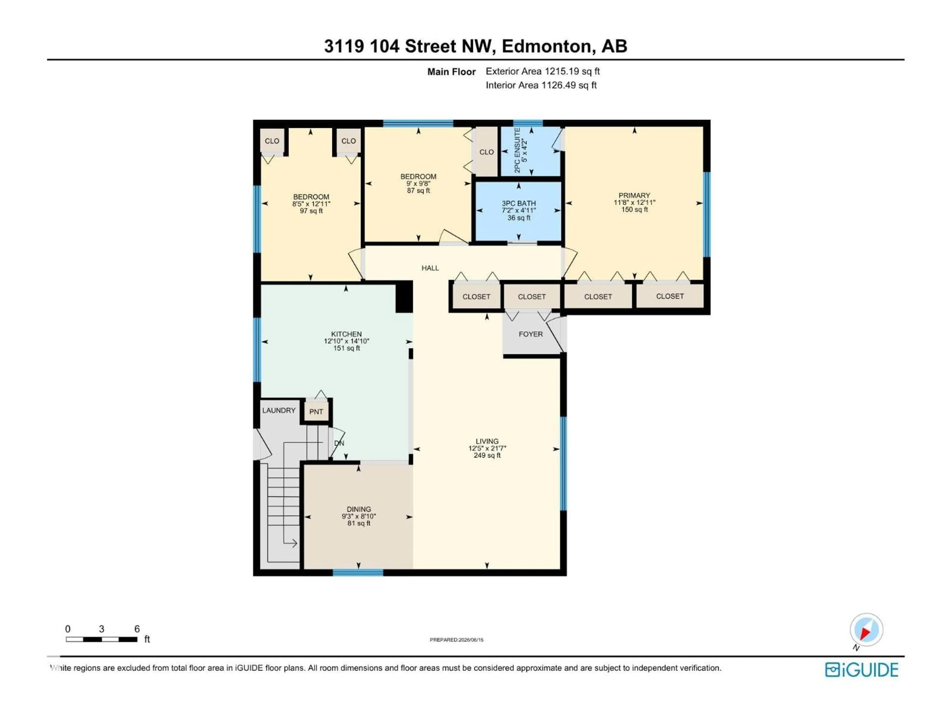 Floor plan for 3119 104 ST, Edmonton Alberta T6J3B2