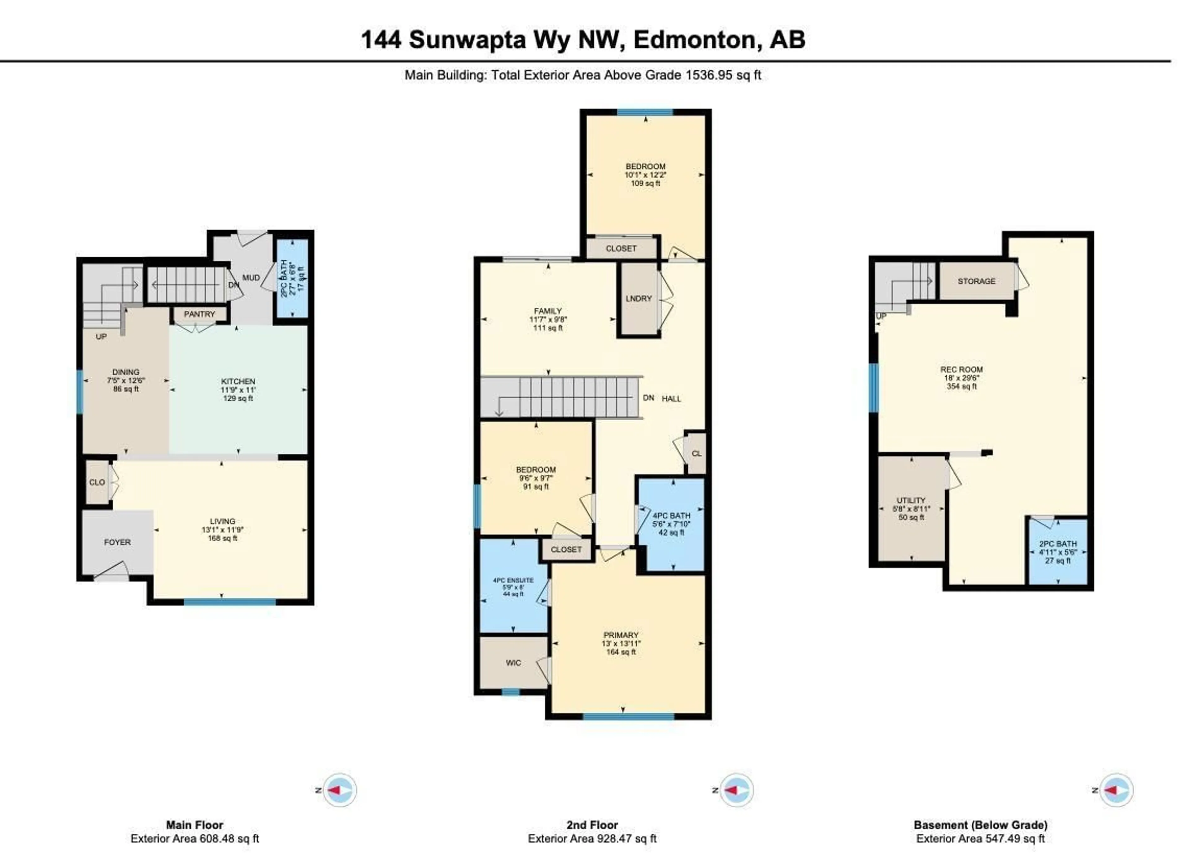 Floor plan for 144 SUNWAPTA WY, Edmonton Alberta T6M1L6