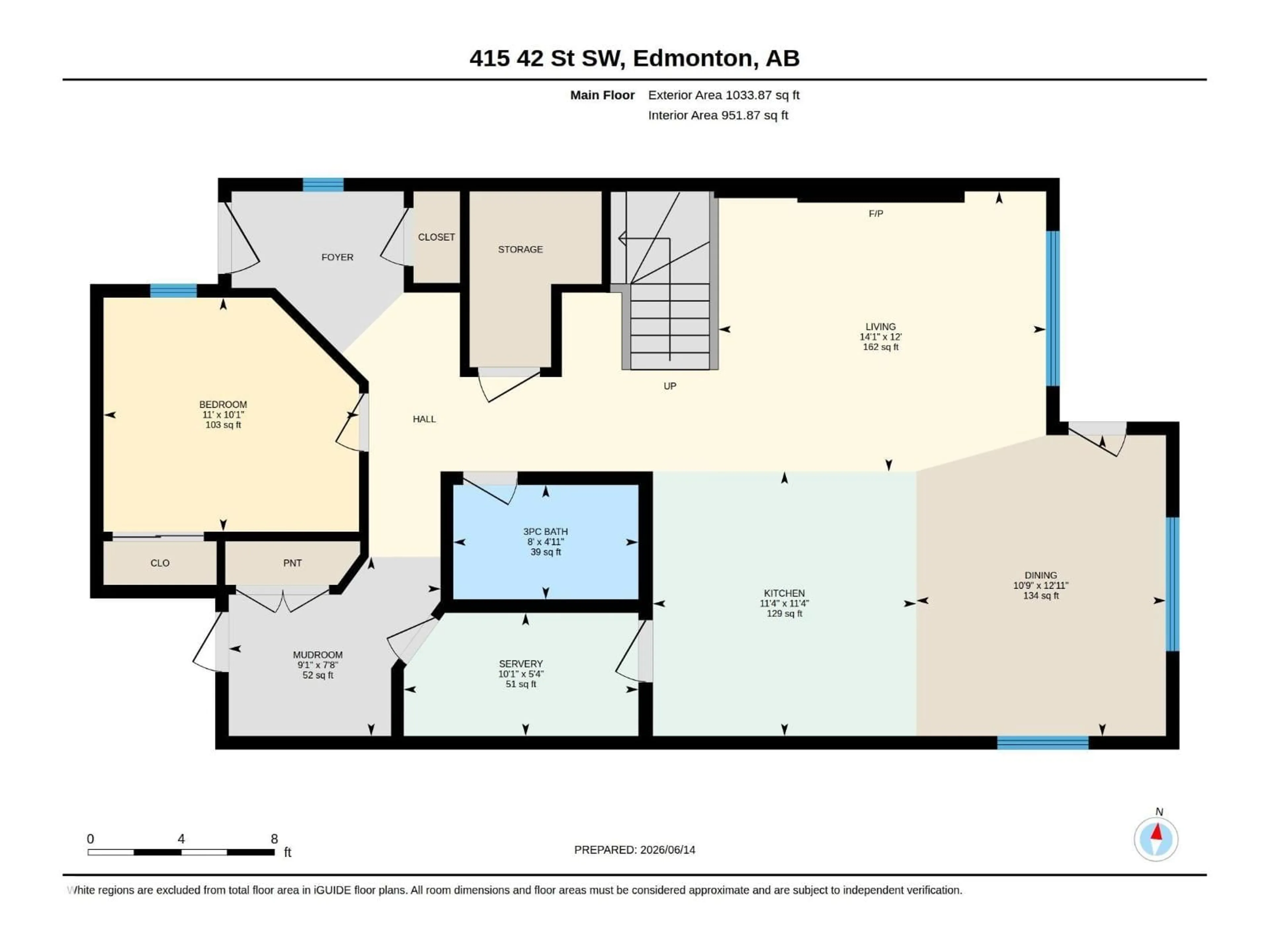 Floor plan for SW - 415 42 ST, Edmonton Alberta T6X2L7