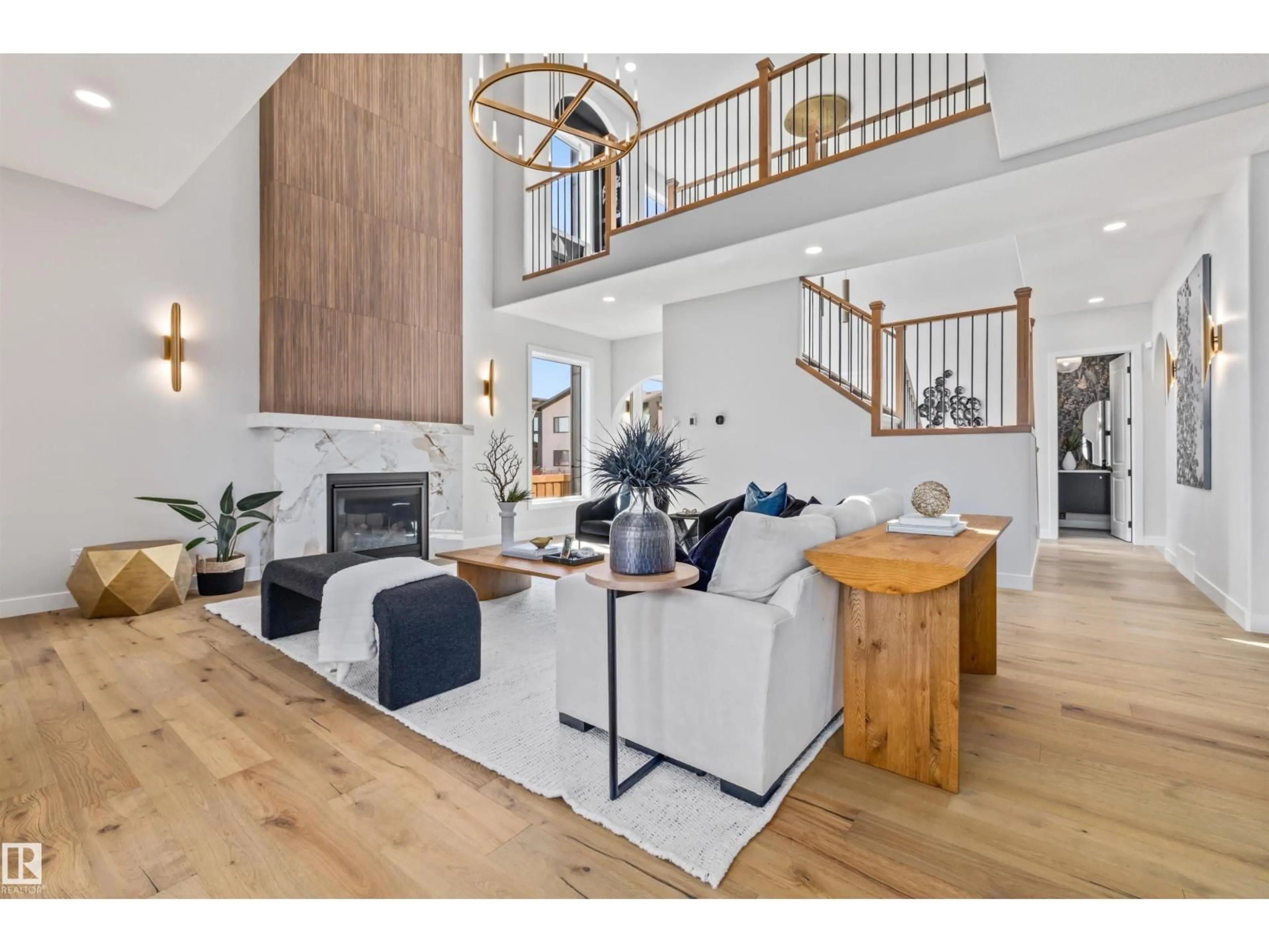 Open concept kitchen, wood/laminate floor for 4667 CHEGWIN WYND, Edmonton Alberta T6W4A7