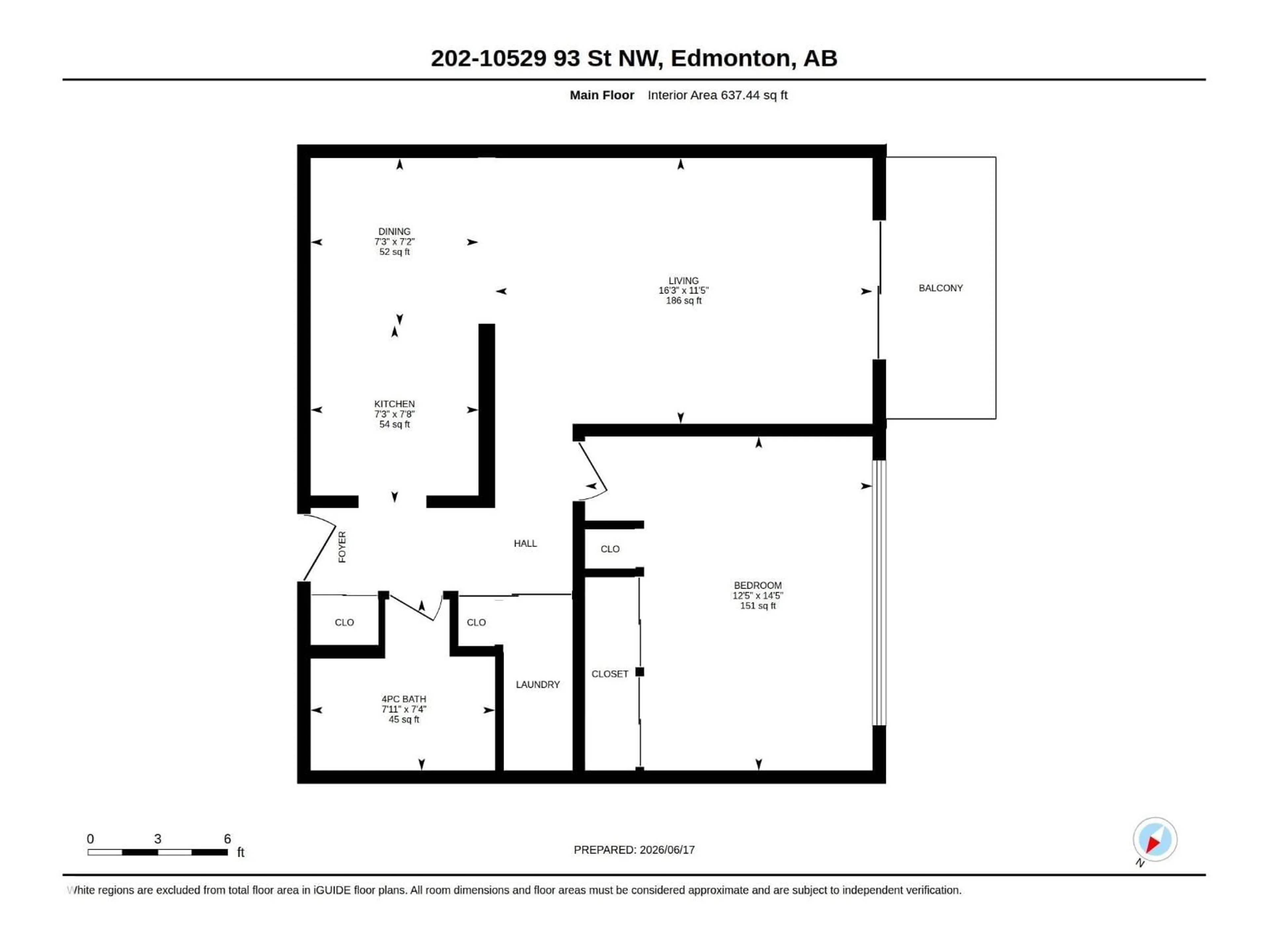 Floor plan for #202 - 10529 93 ST, Edmonton Alberta T5H1X6