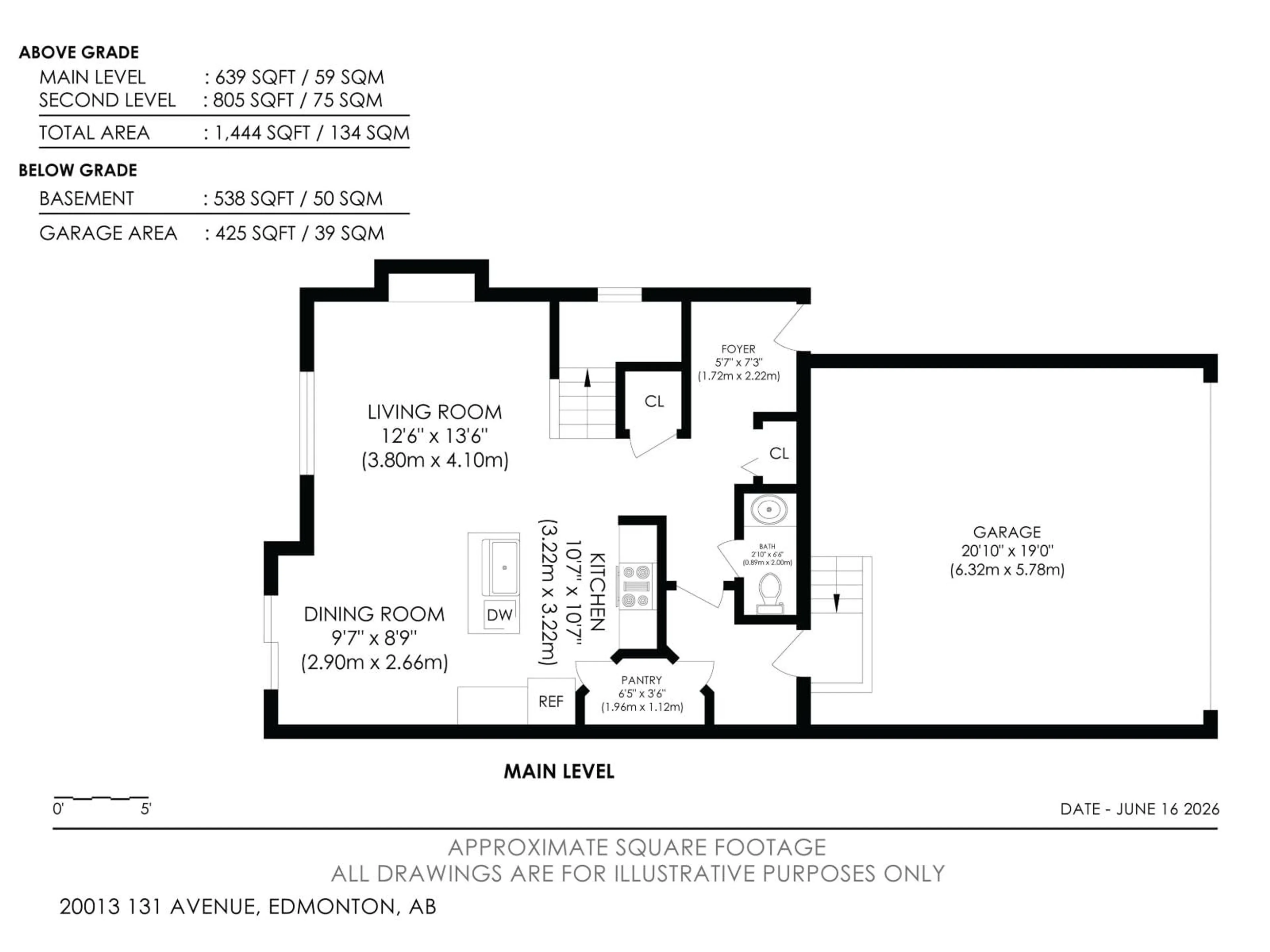 Floor plan for 20013 131 AV, Edmonton Alberta T5S0E1