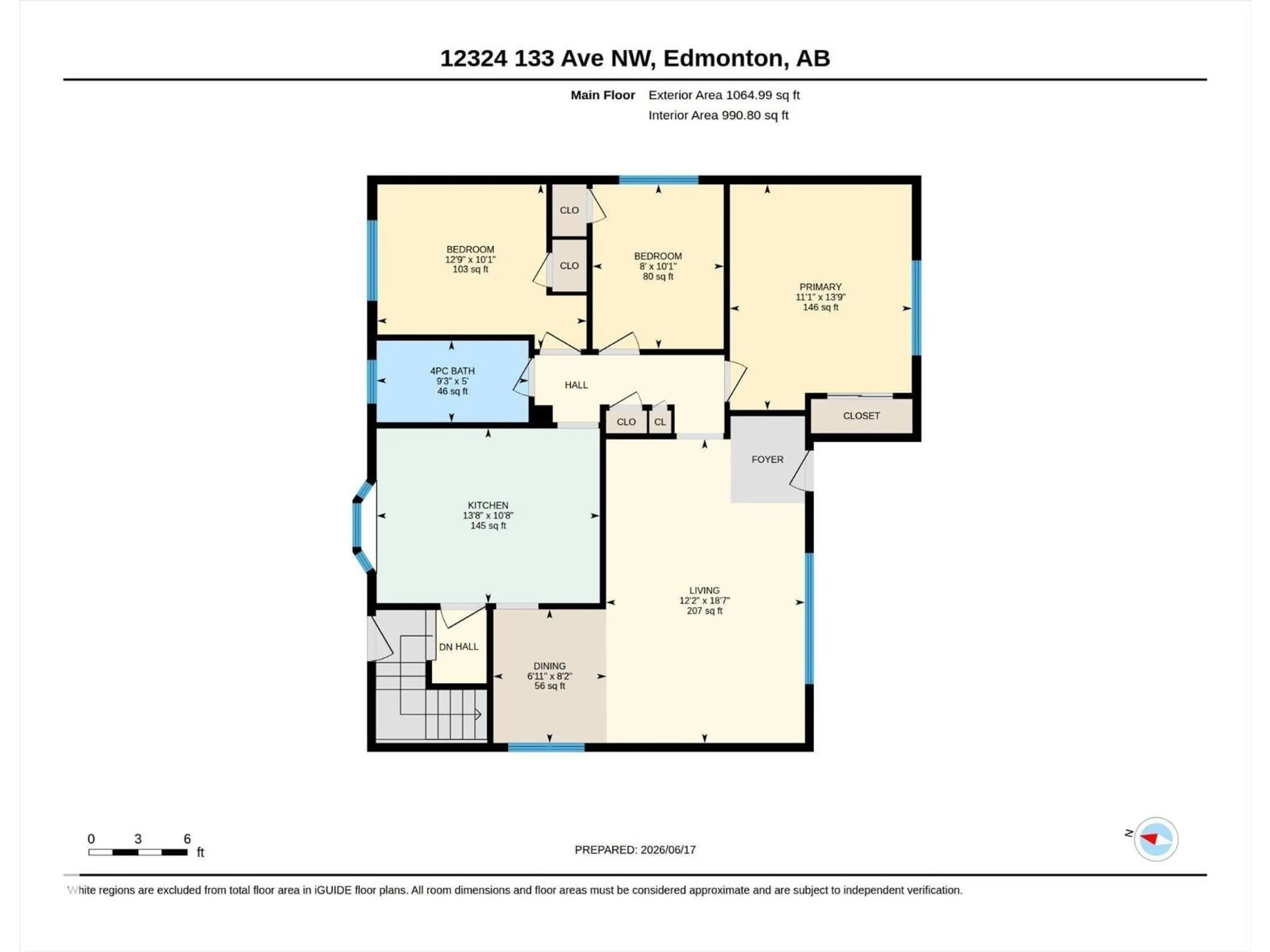 Floor plan for 12324 133 AV, Edmonton Alberta T5L3S1