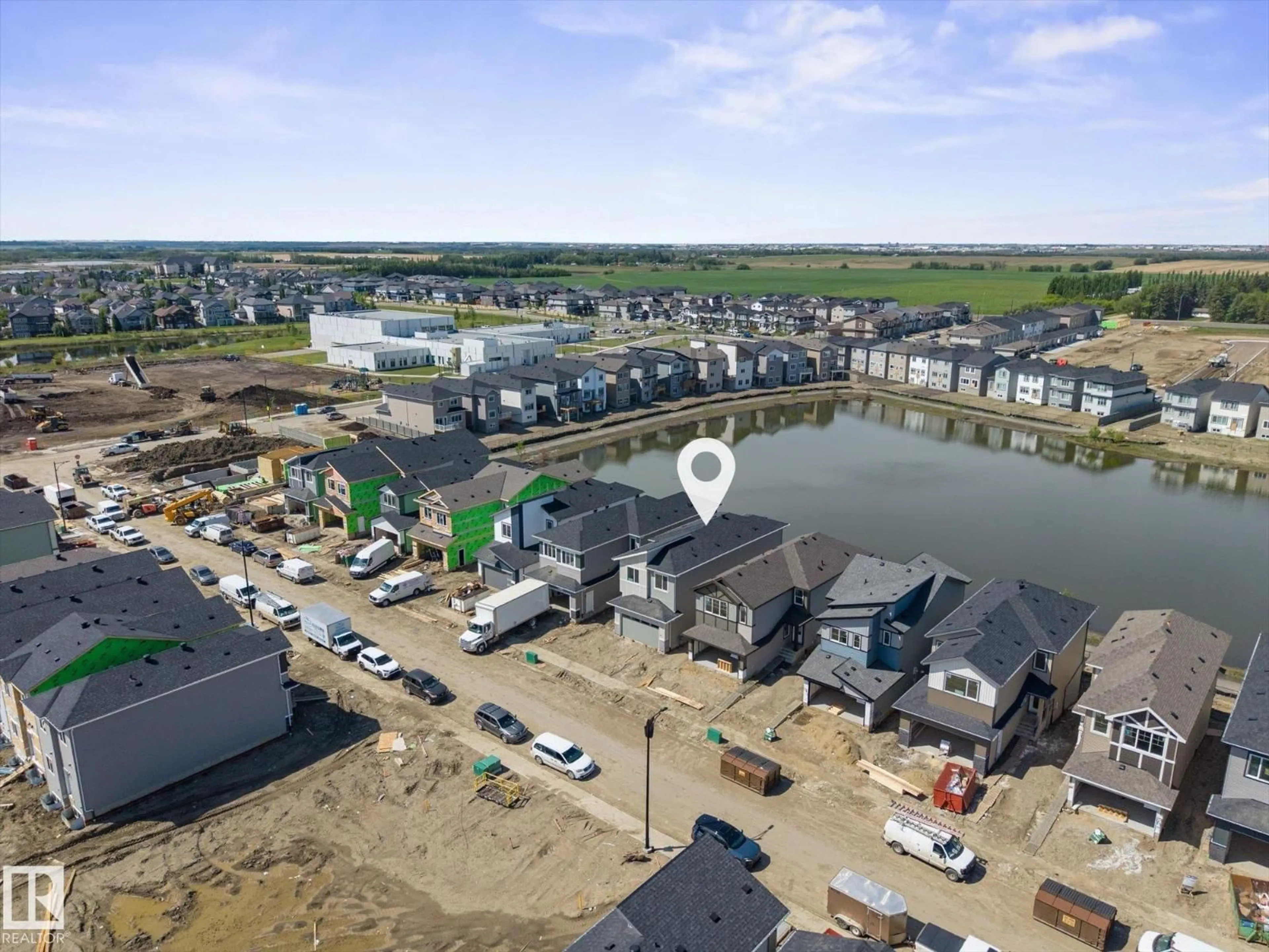 A pic from outside/outdoor area/front of a property/back of a property/a pic from drone, water/lake/river/ocean view for 4224 63 STREET, Beaumont Alberta T4X3E9