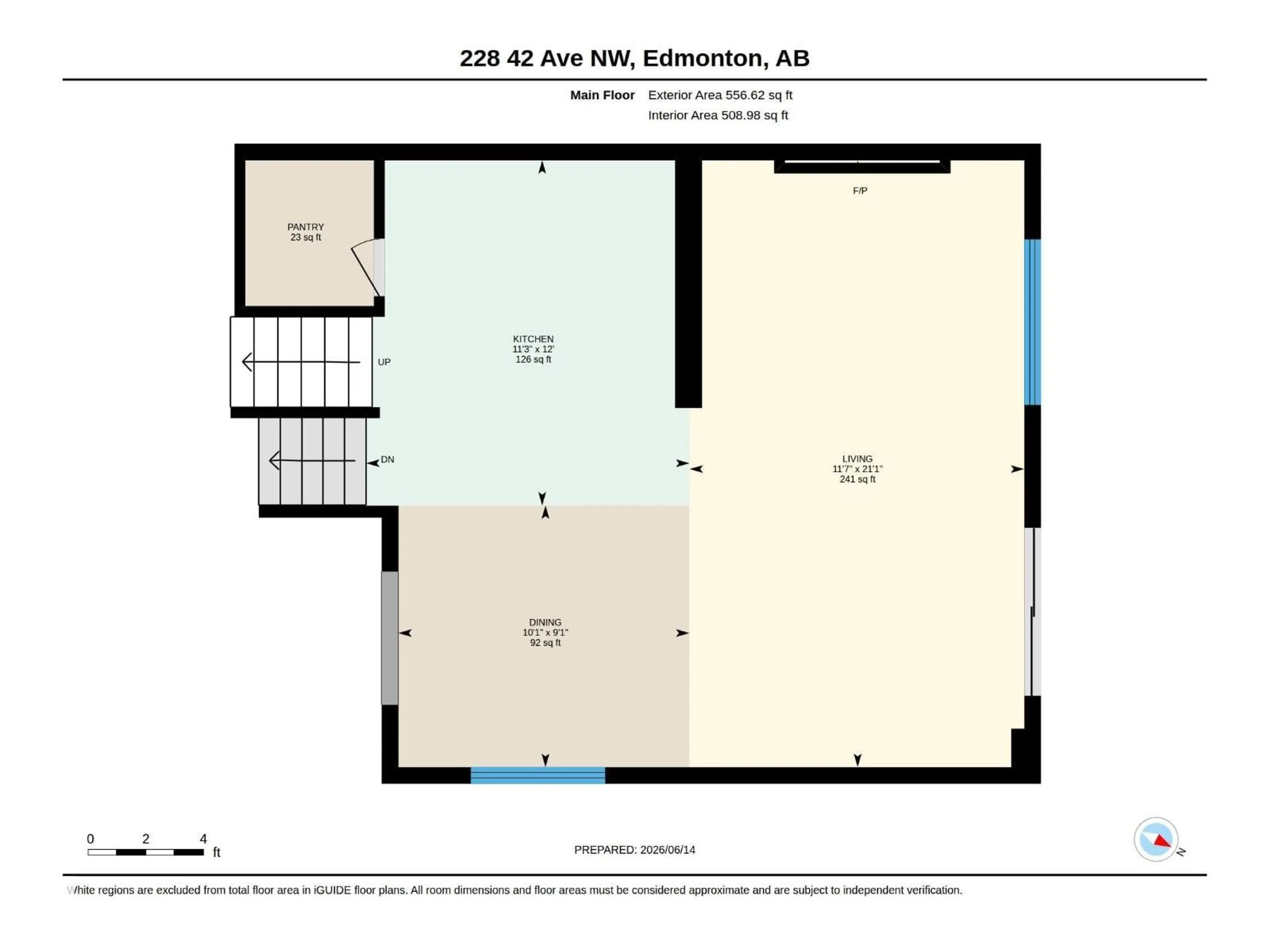 Floor plan for 228 42 AV, Edmonton Alberta T6T2C8