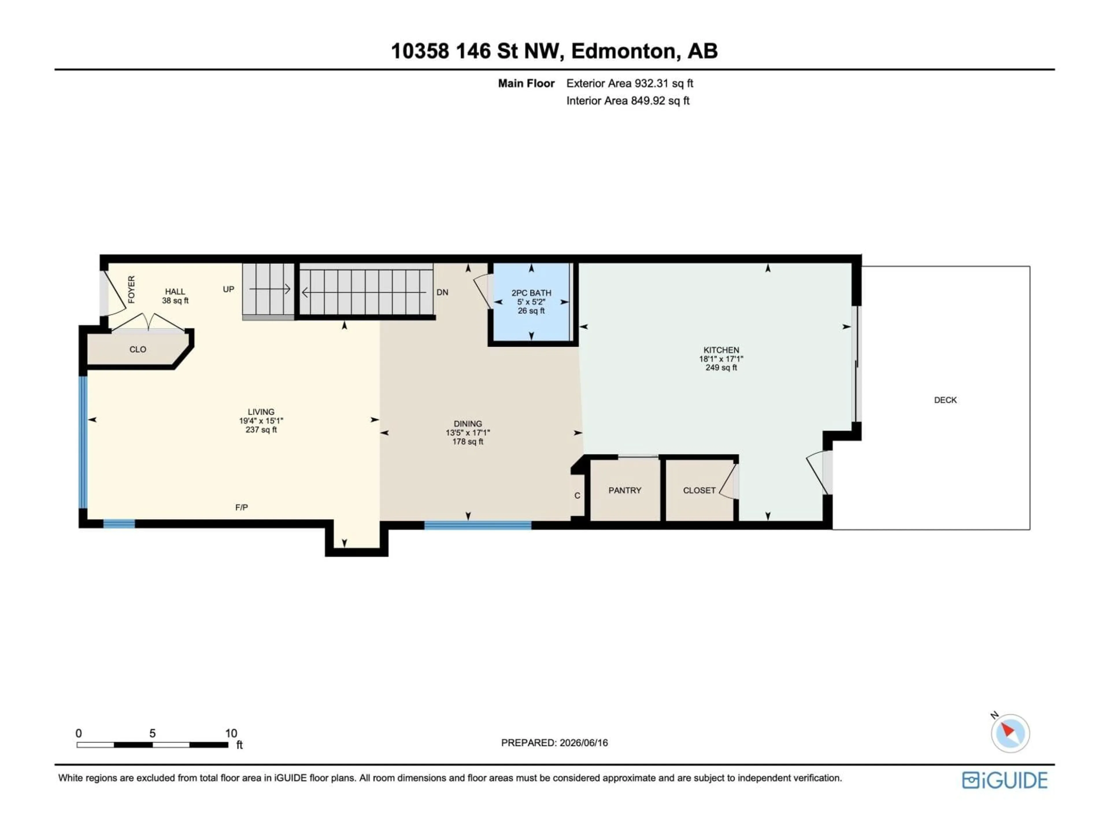 Floor plan for NW - 10358 146 ST, Edmonton Alberta T5N3A2