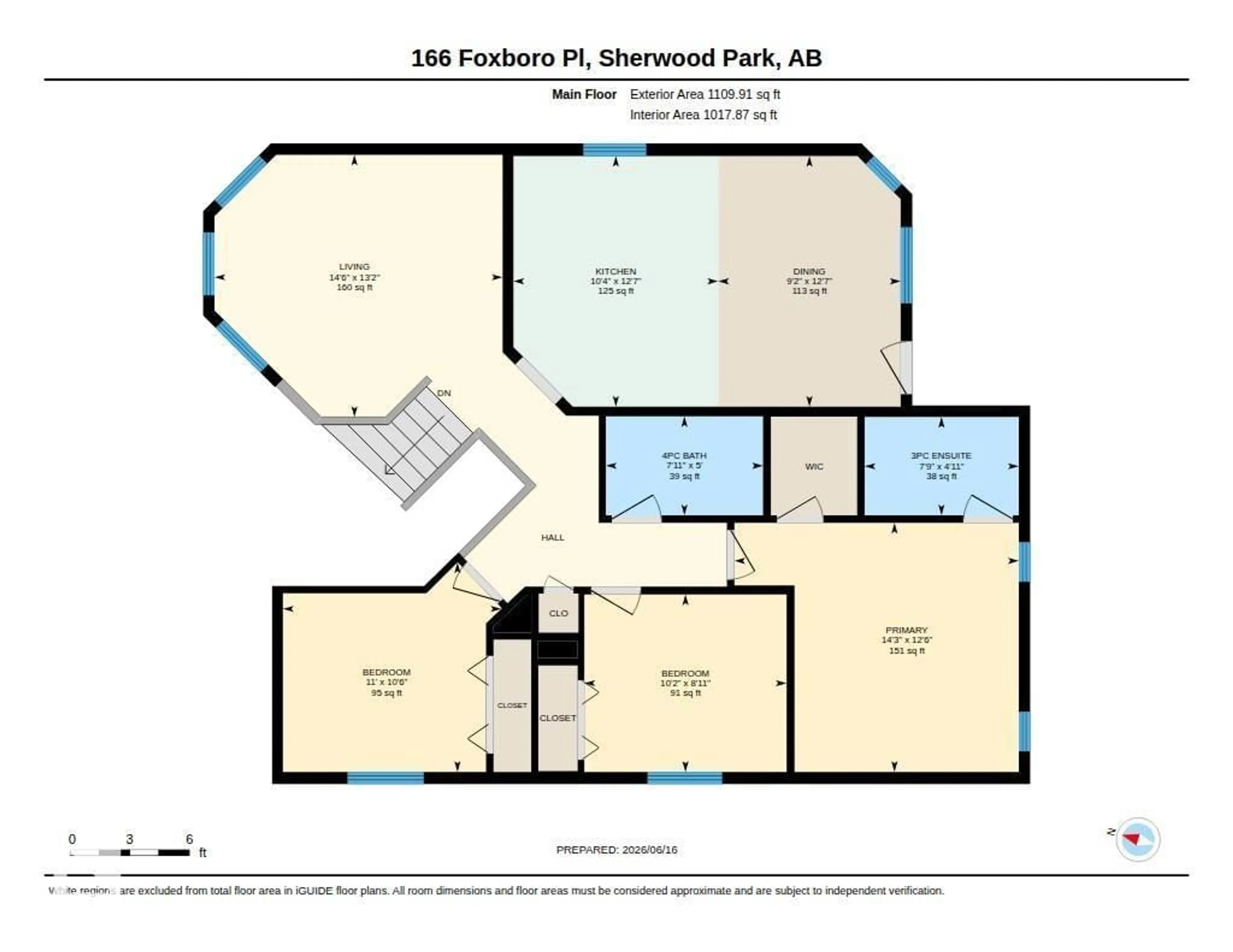 Floor plan for 166 FOXBORO PL, Sherwood Park Alberta T8A5Y6