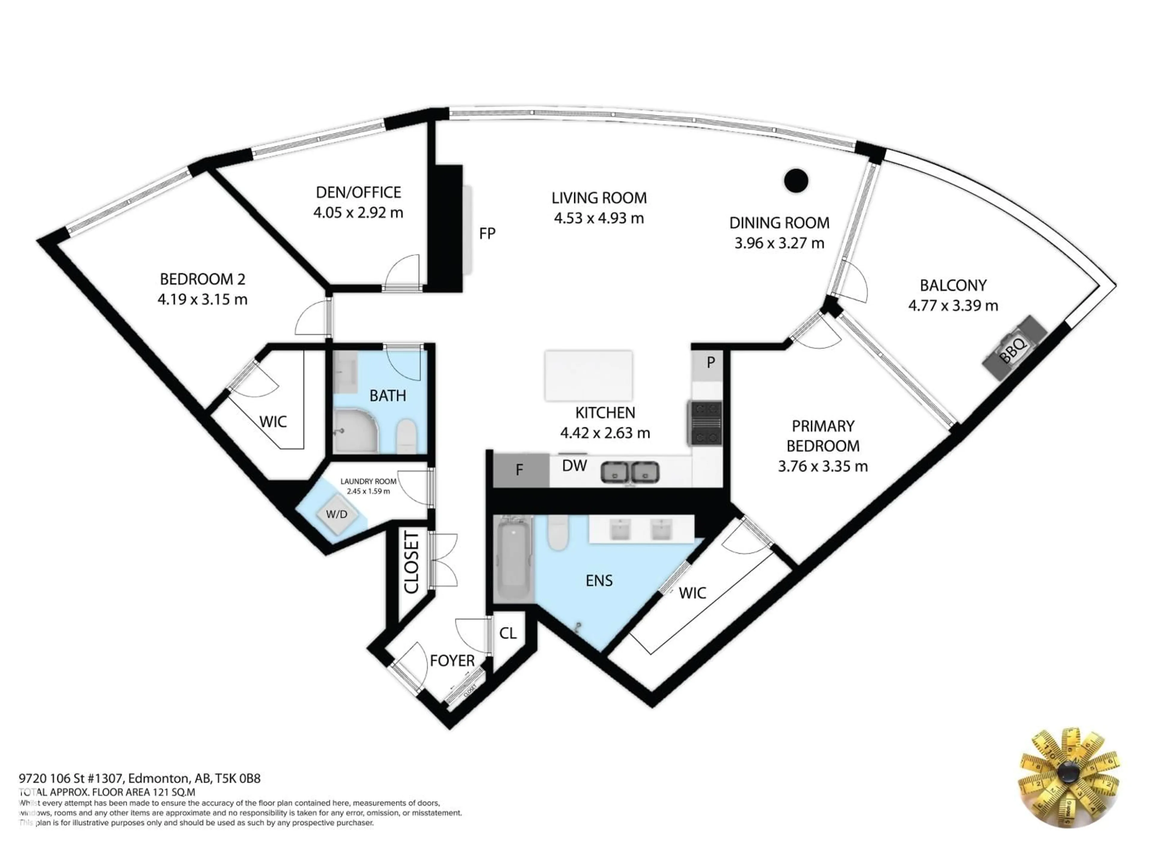 Floor plan for 9720 - 1307 106 ST, Edmonton Alberta T5K0K8