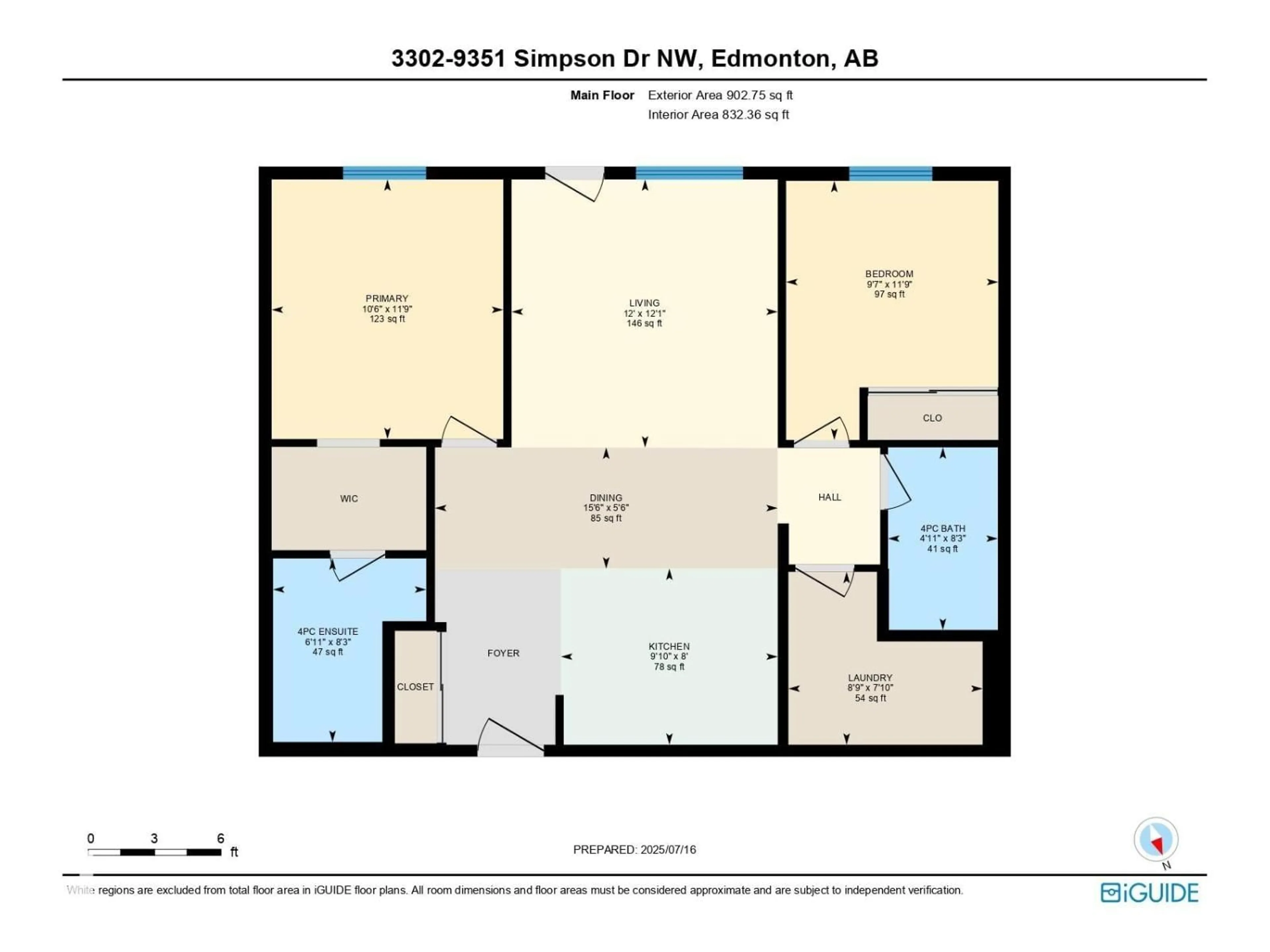 Floor plan for #3302 - 9351 SIMPSON DR, Edmonton Alberta T6R0N3