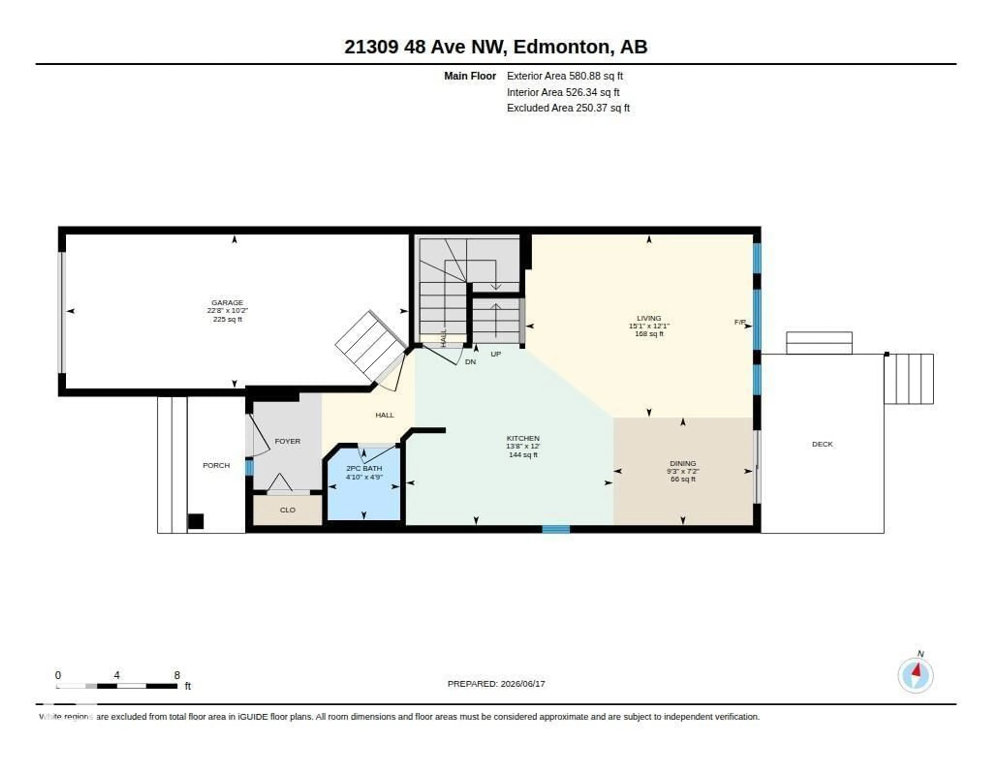 Floor plan for 21309 48 AV, Edmonton Alberta T6M0G9