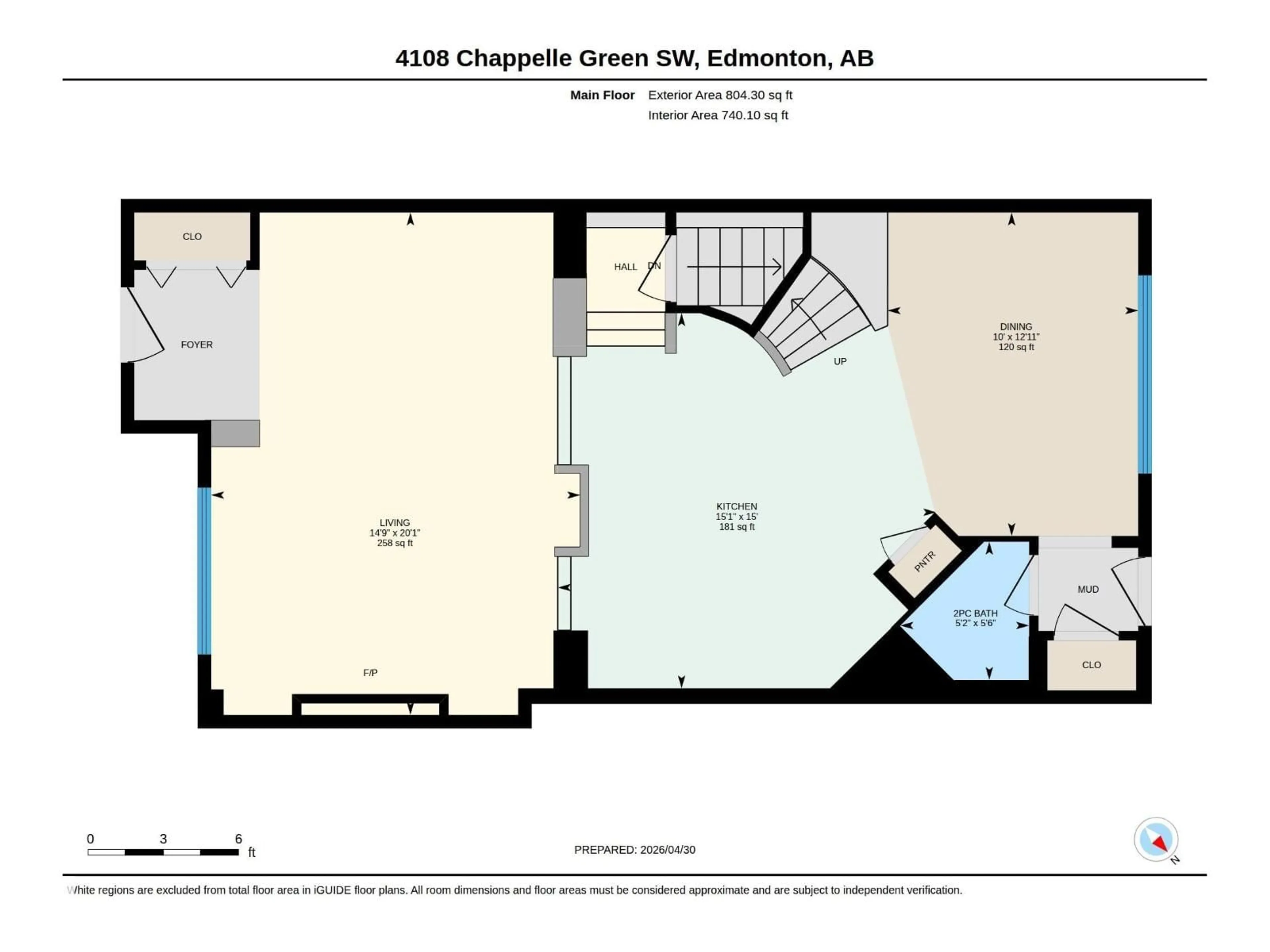 Floor plan for 4108 CHAPPELLE GR, Edmonton Alberta T6W4M5