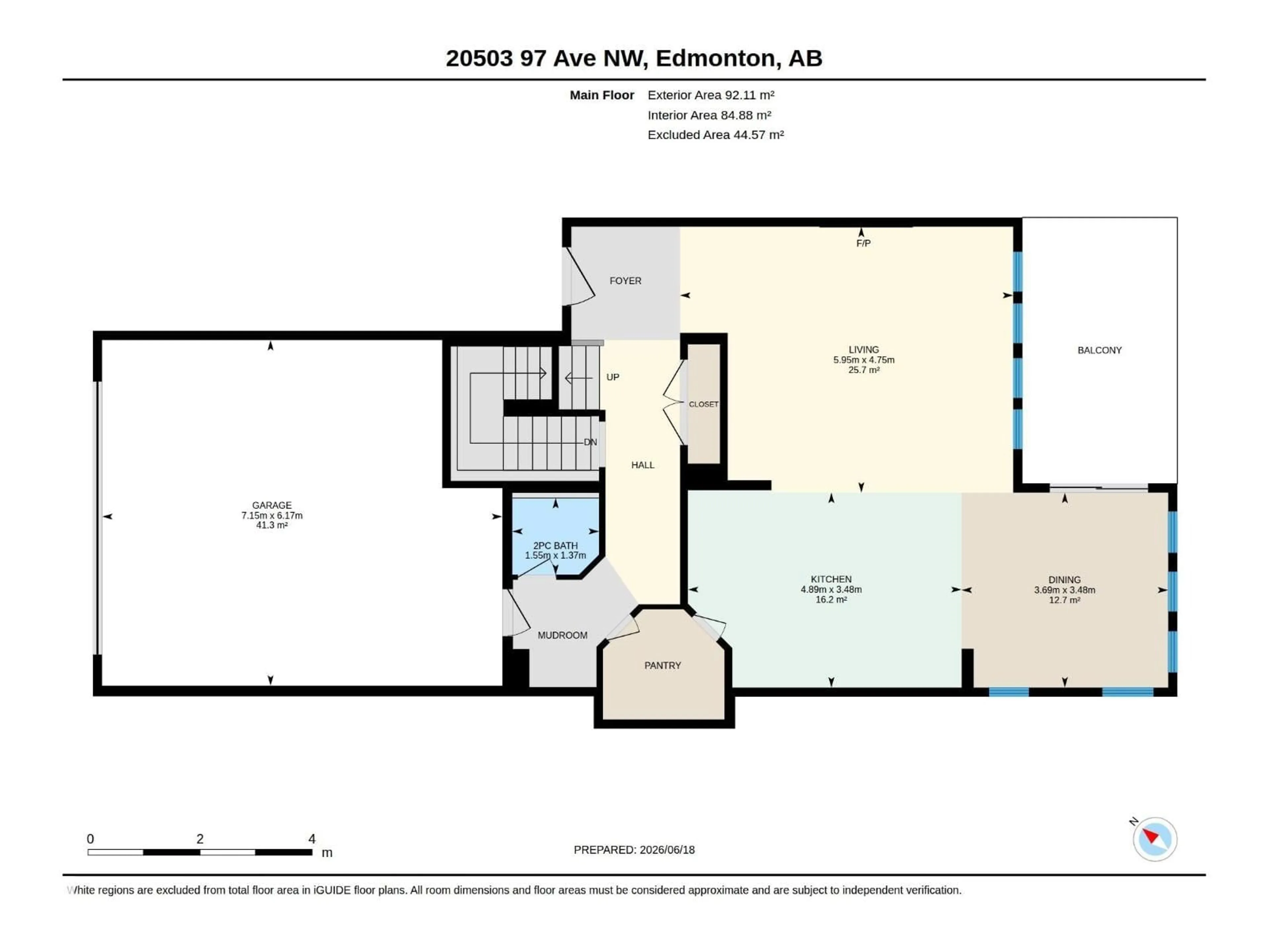 Floor plan for 20503 97 AV, Edmonton Alberta T5T4V7