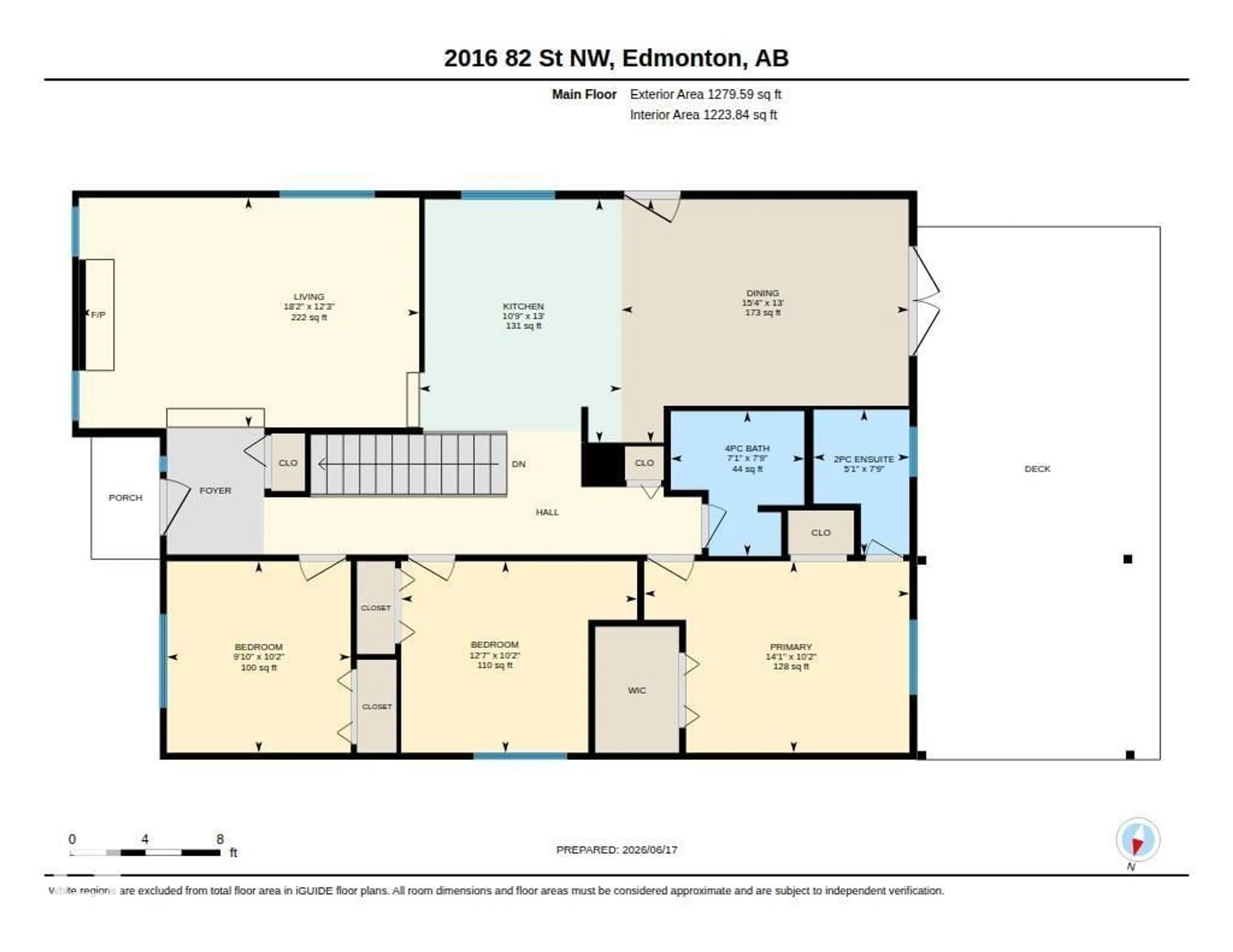 Floor plan for 2016 82 ST, Edmonton Alberta T6K1Z4