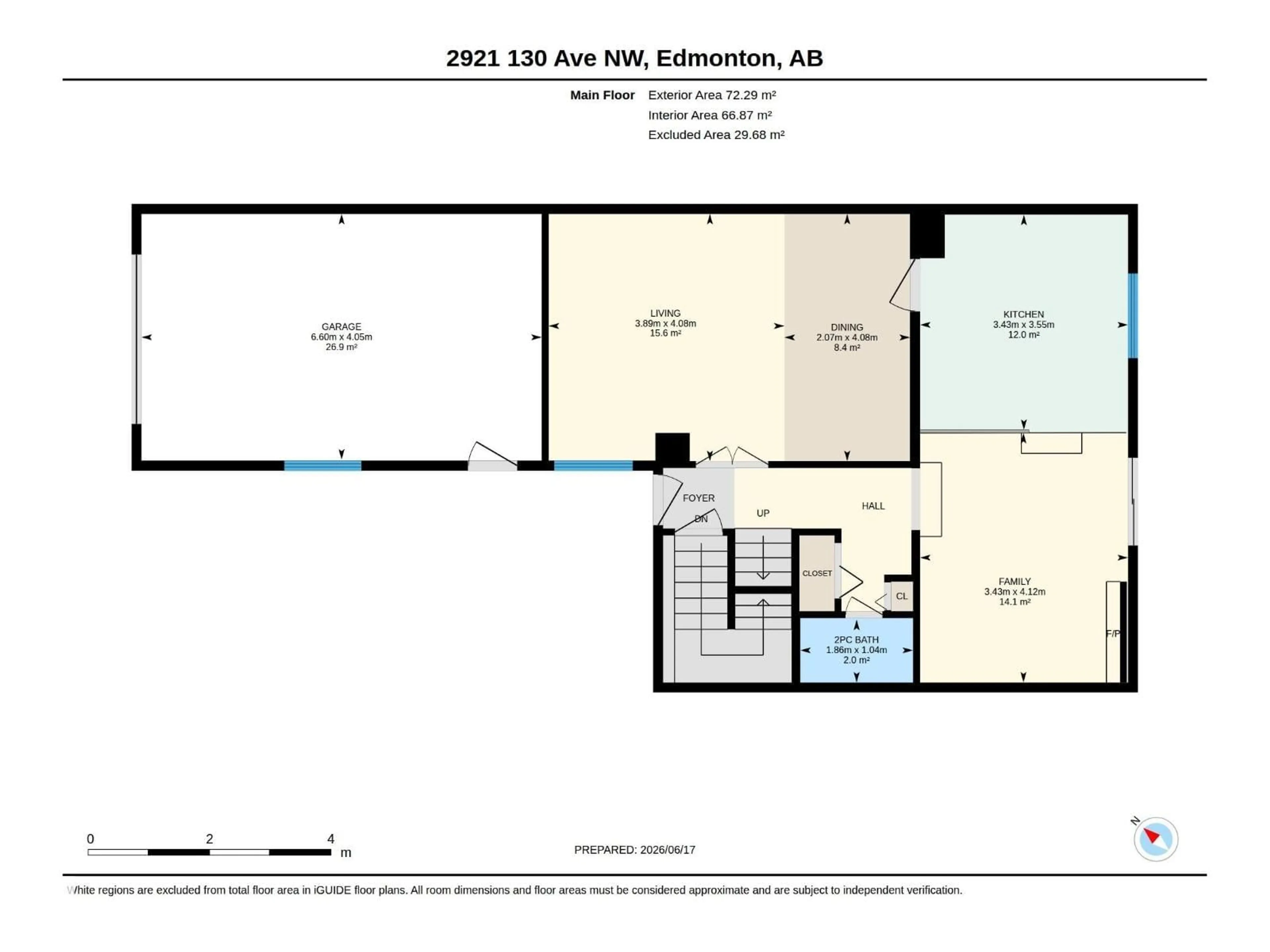 Floor plan for 2921 130 AV, Edmonton Alberta T5A3M1