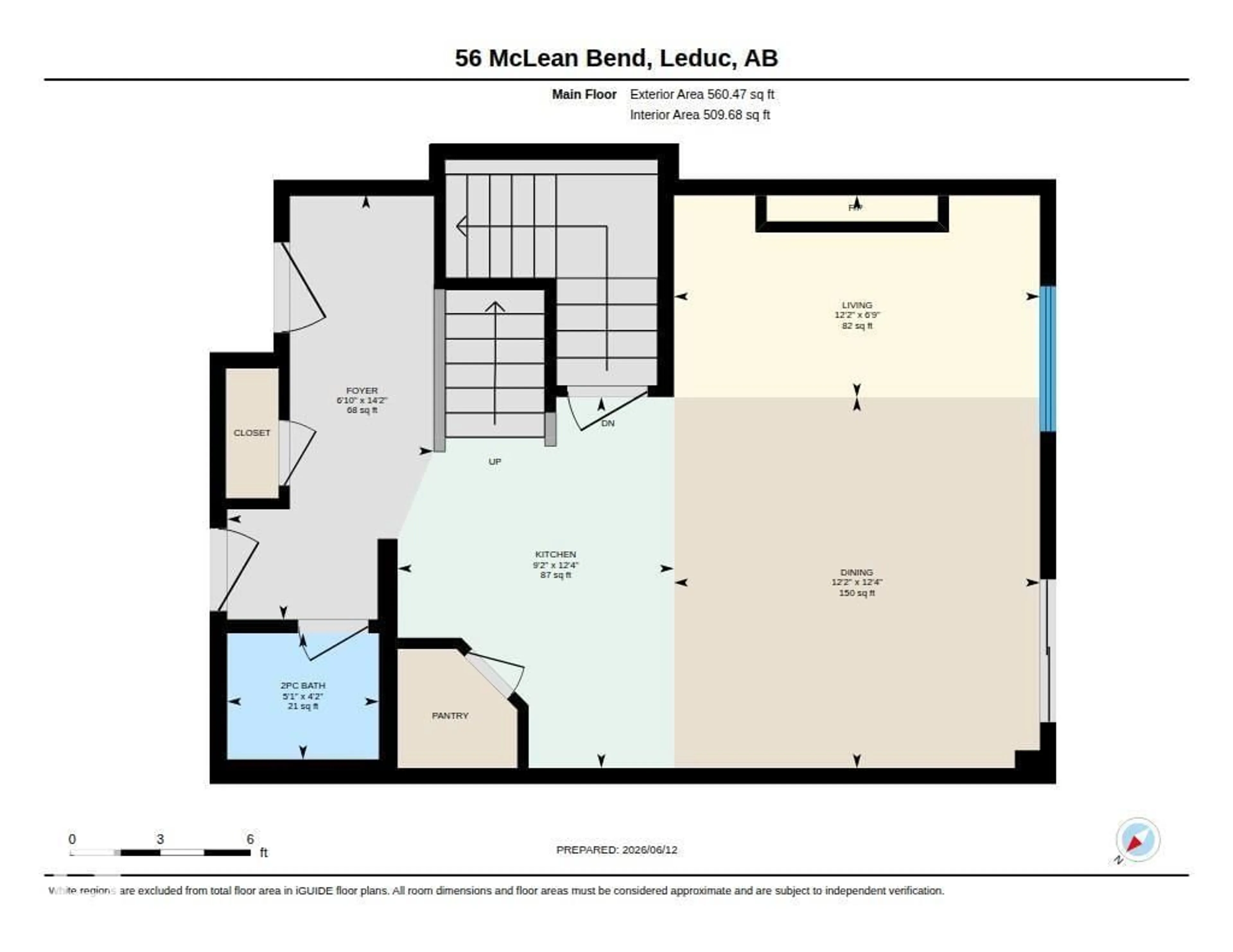 Floor plan for 56 MCLEAN BN, Leduc Alberta T9E1A3