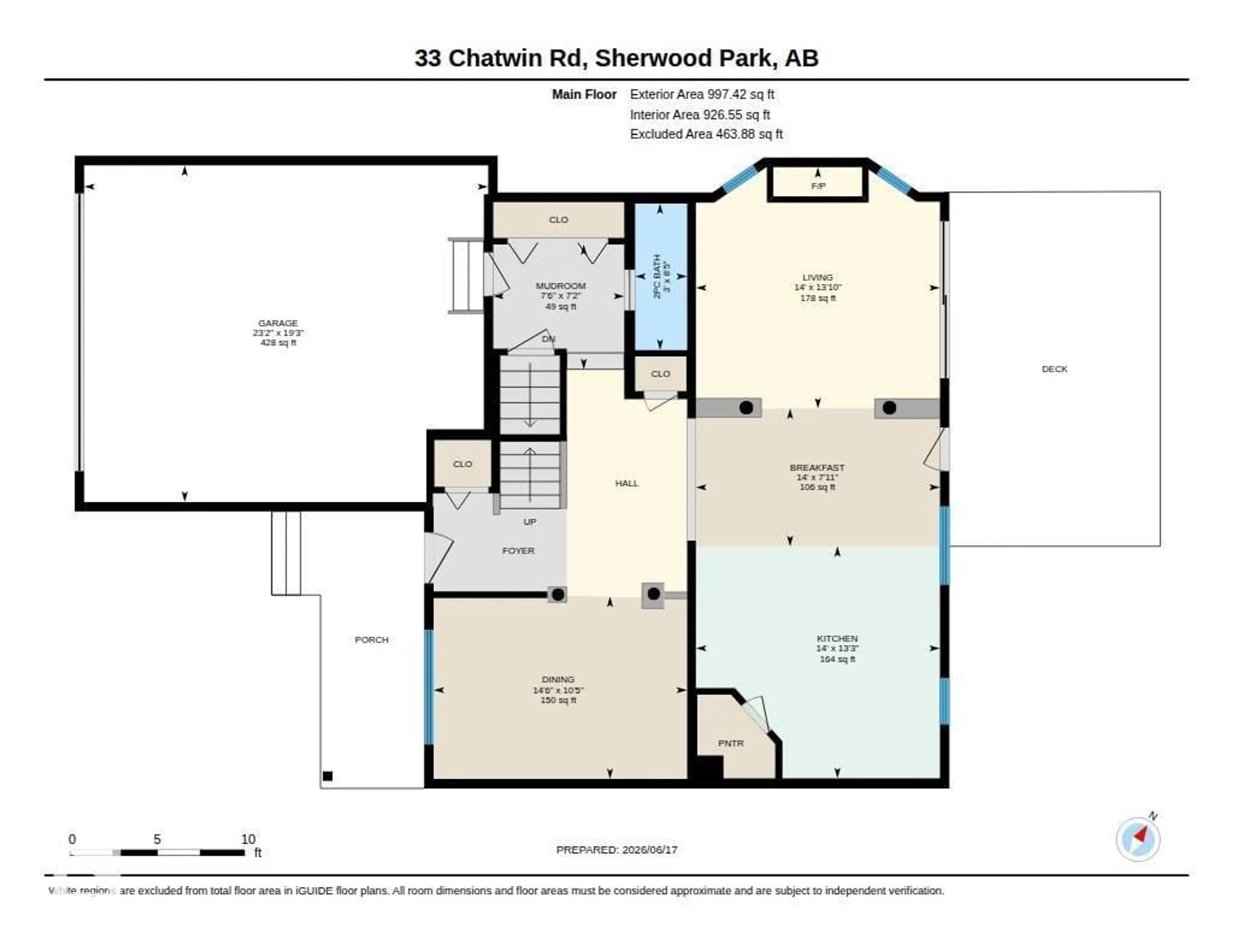 Floor plan for 33 CHATWIN RD, Sherwood Park Alberta T8H2S7