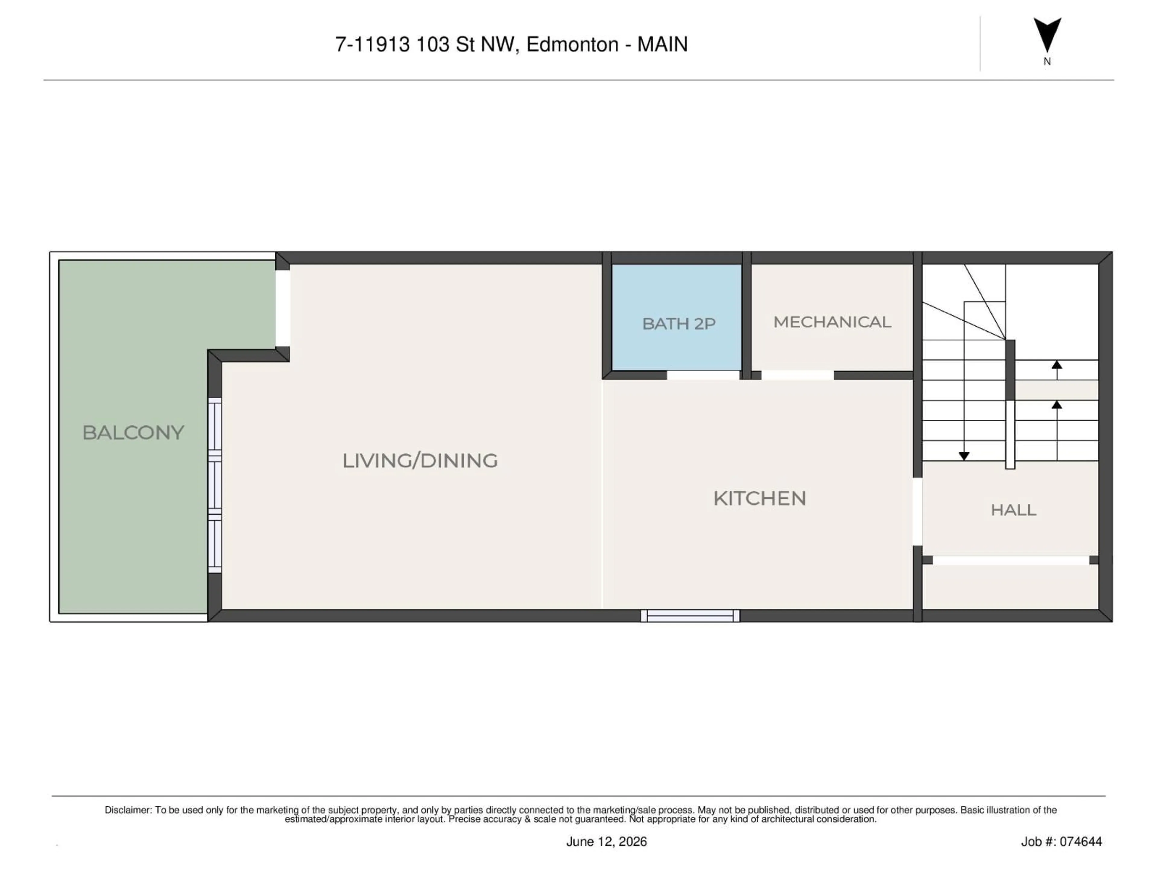 Floor plan for #7 - 11913 103 ST, Edmonton Alberta T5G2J4