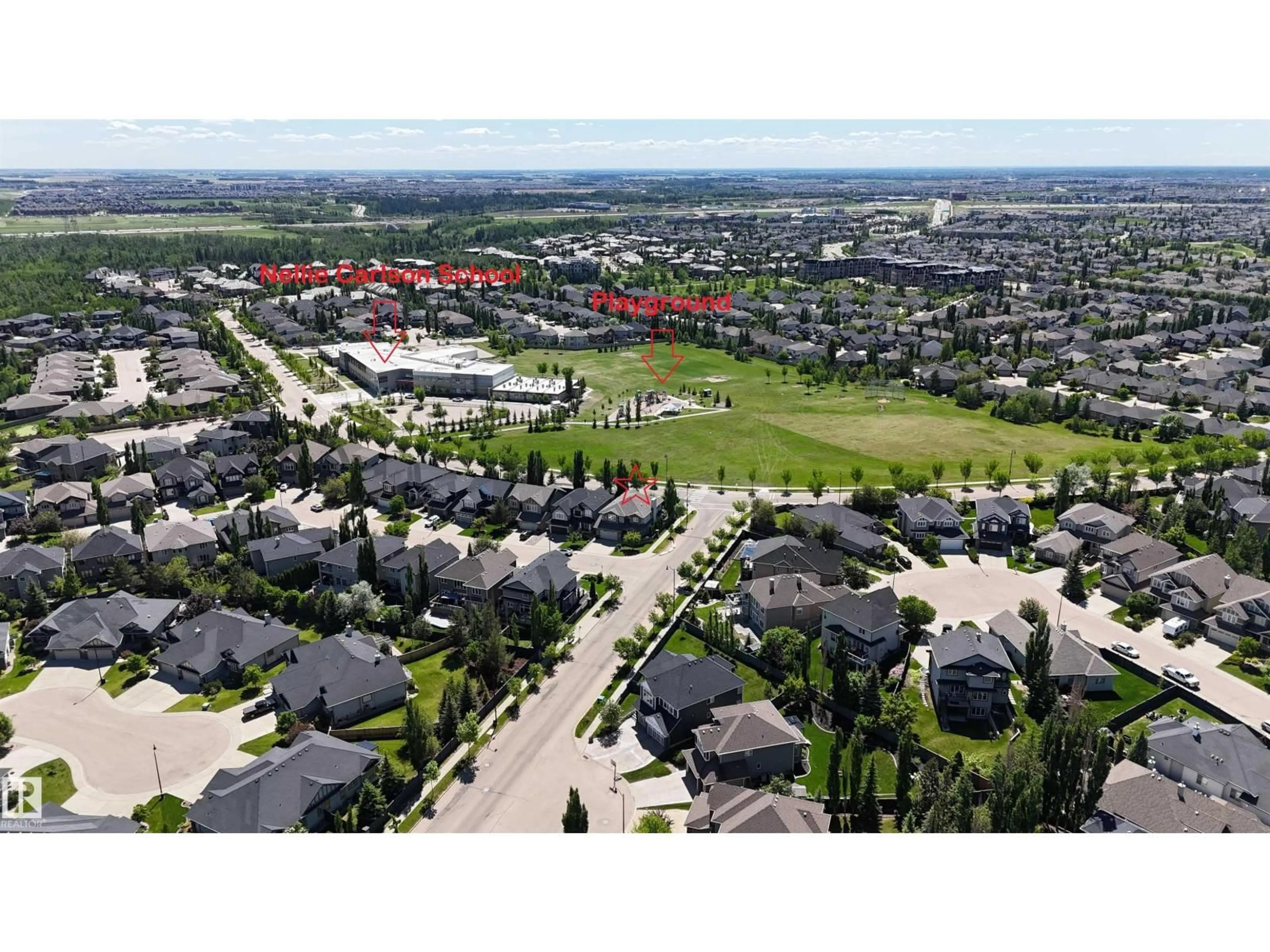 A pic from outside/outdoor area/front of a property/back of a property/a pic from drone, mountain view for 4377 MCCLUNG CR, Edmonton Alberta T6R0M8