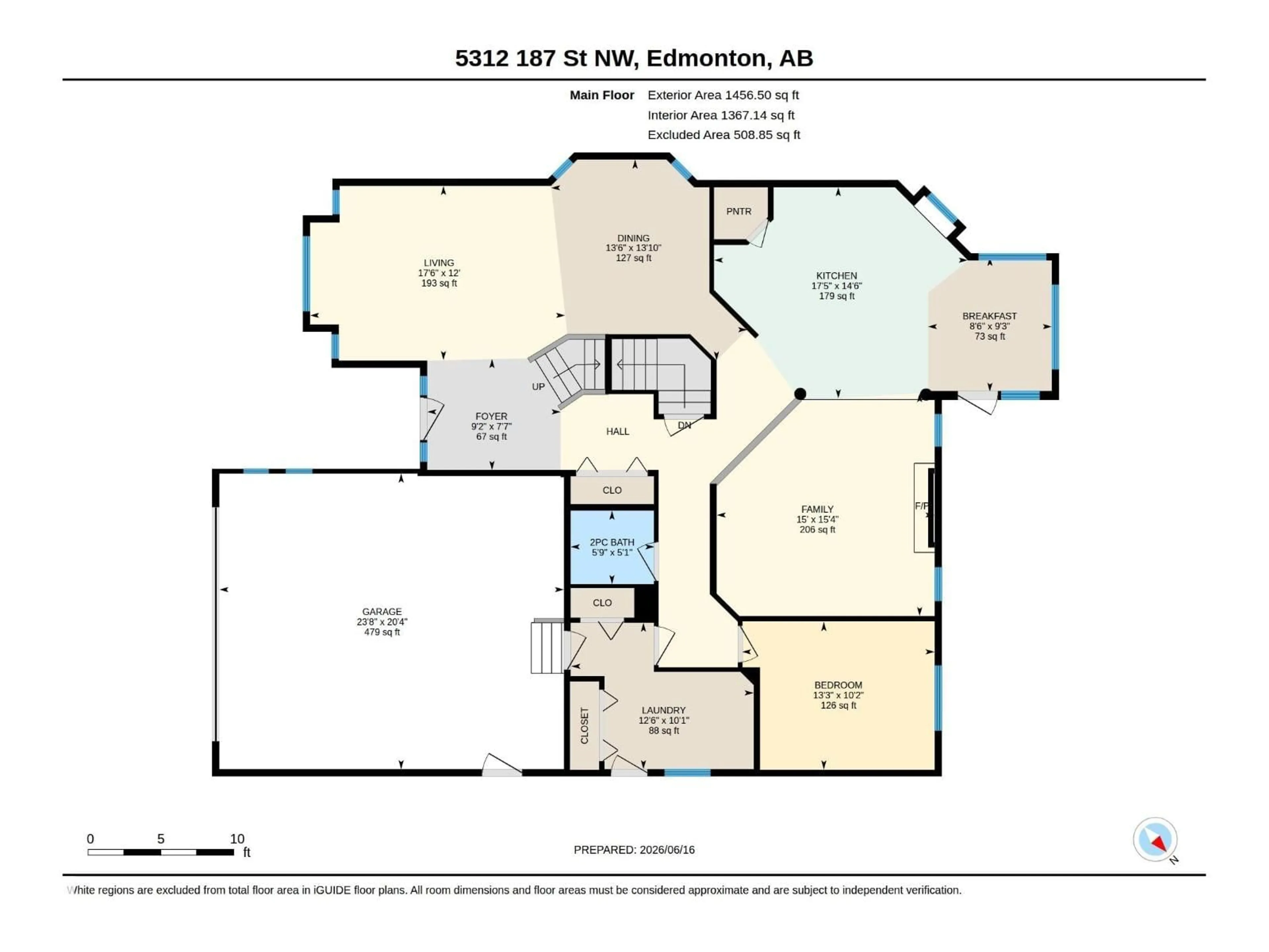 Floor plan for 5312 187 ST, Edmonton Alberta T6M2K5