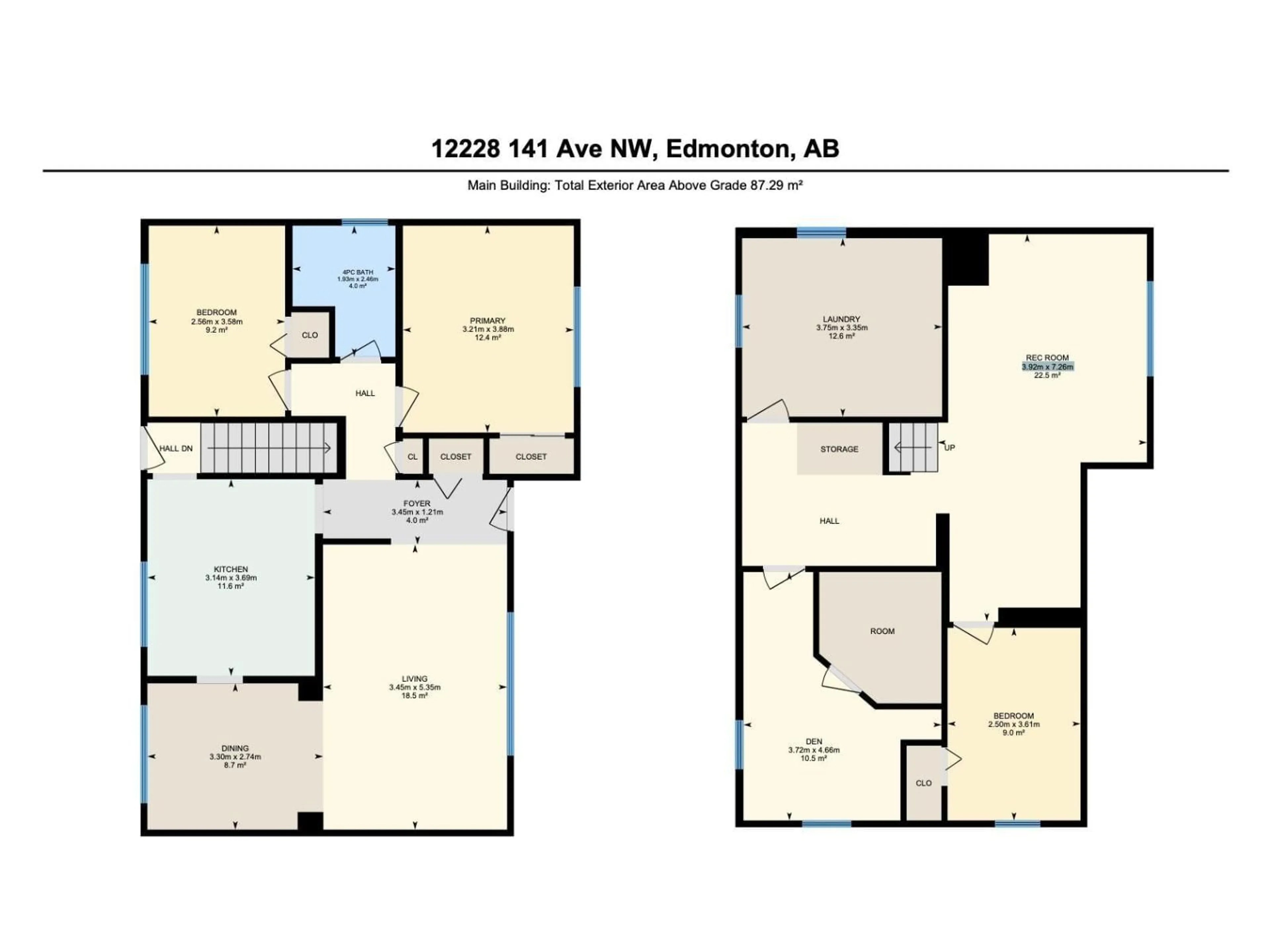 Floor plan for 12228 141 ST NW, Edmonton Alberta T5L2G2